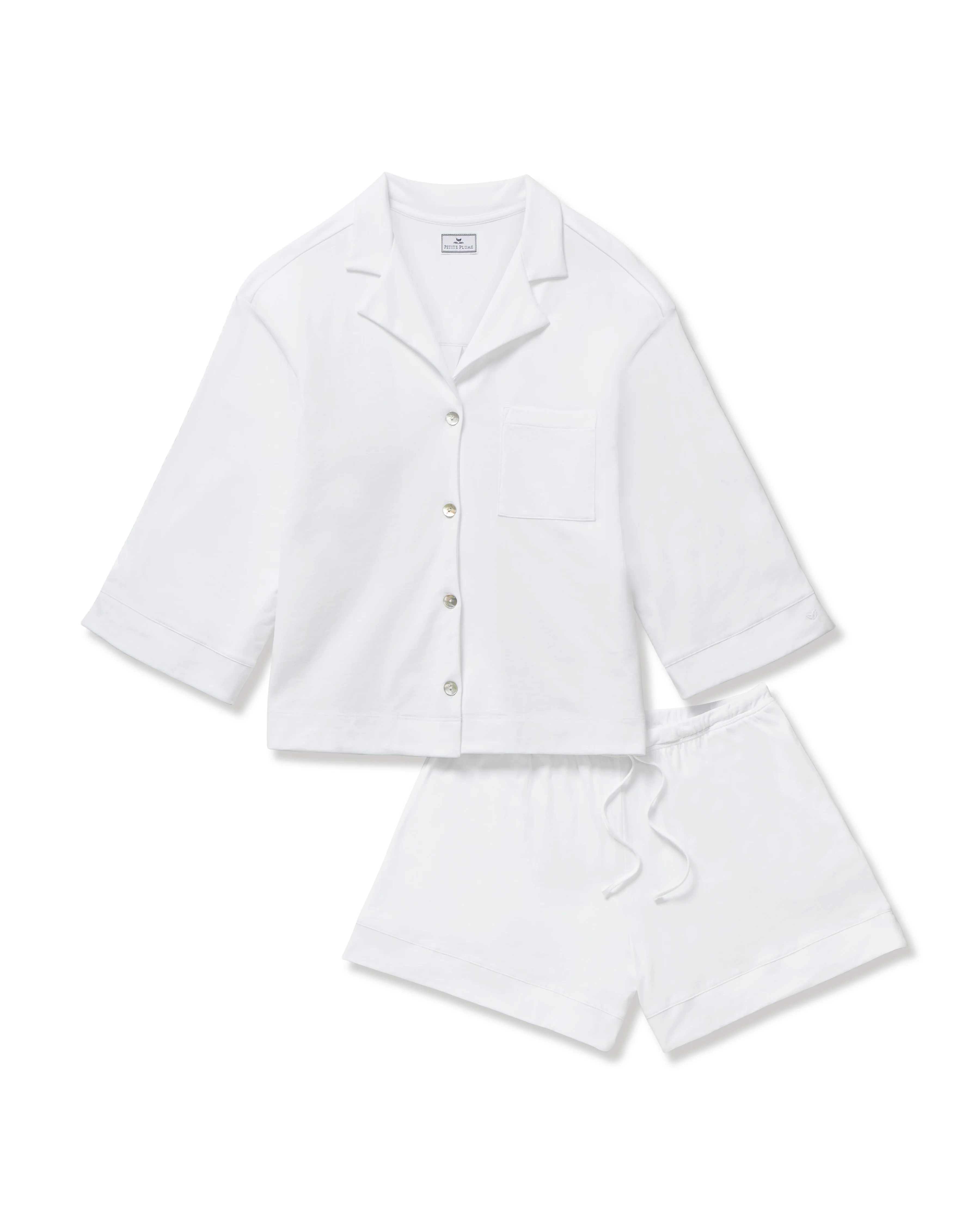 The Olivia Pima Short Set in White - Image 7