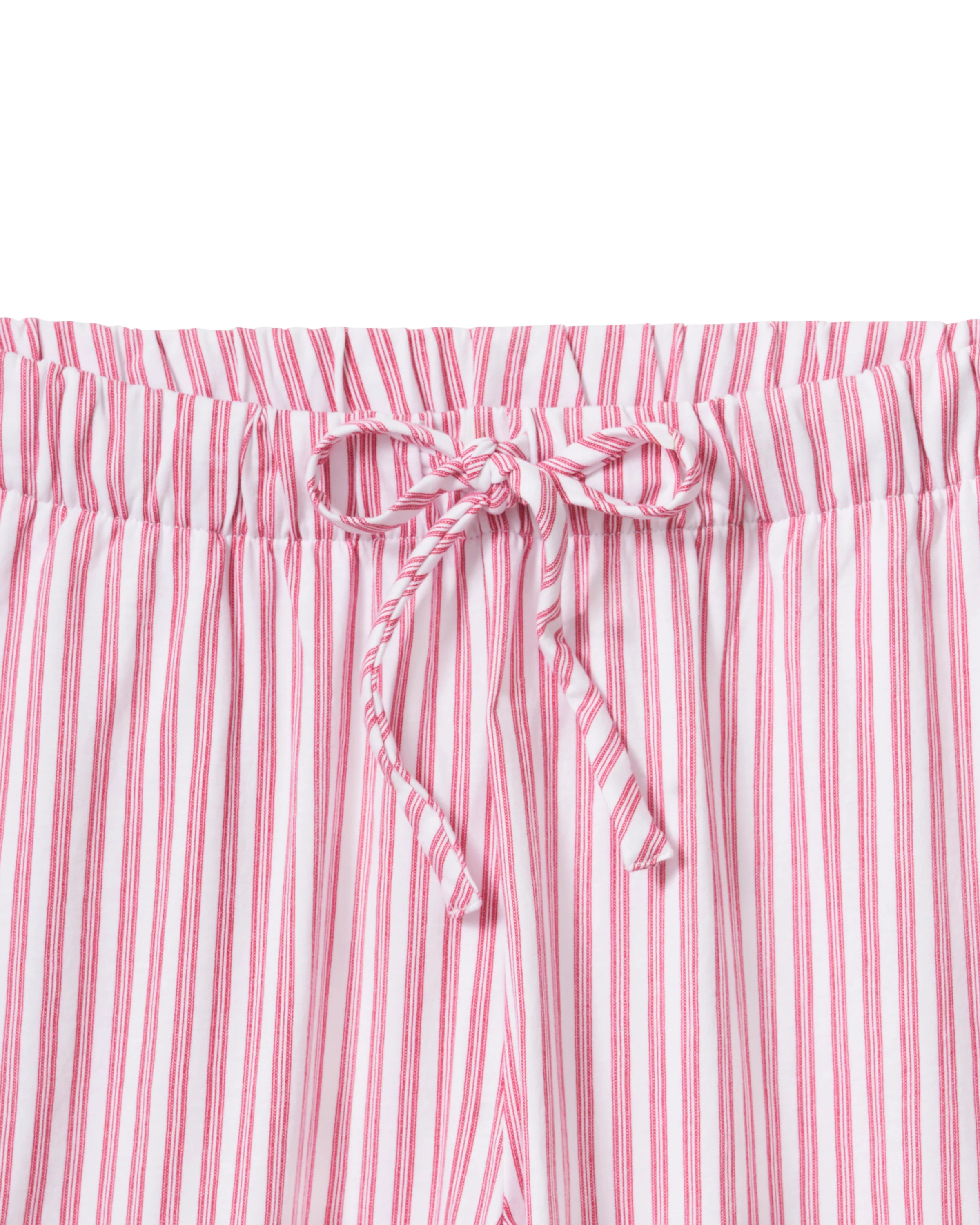 The Olivia Wide Leg Pima Pajama Set in Antique Red Ticking - Image 7