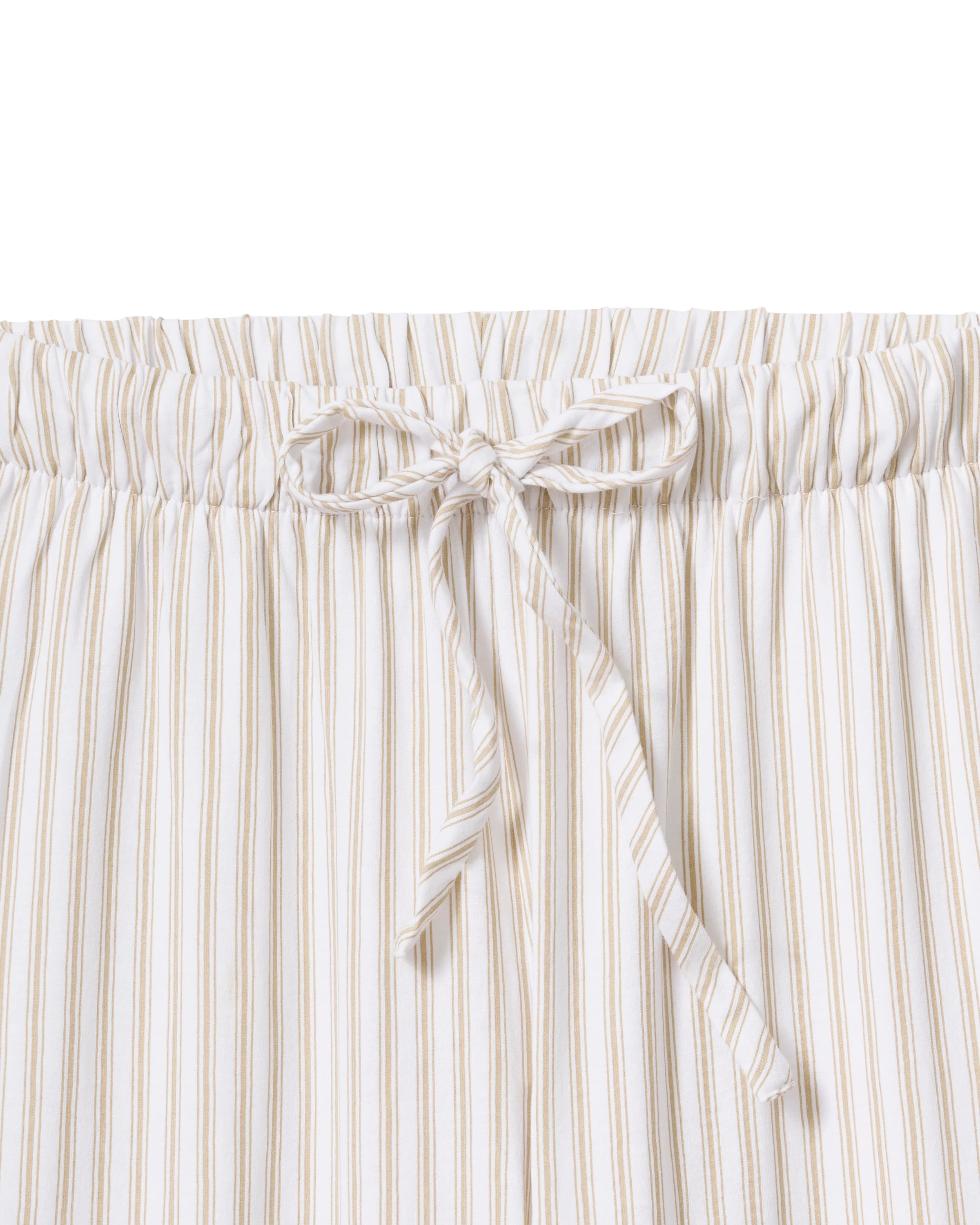 The Olivia Wide Leg Pima Pajama Set in Camel Ticking - Image 8