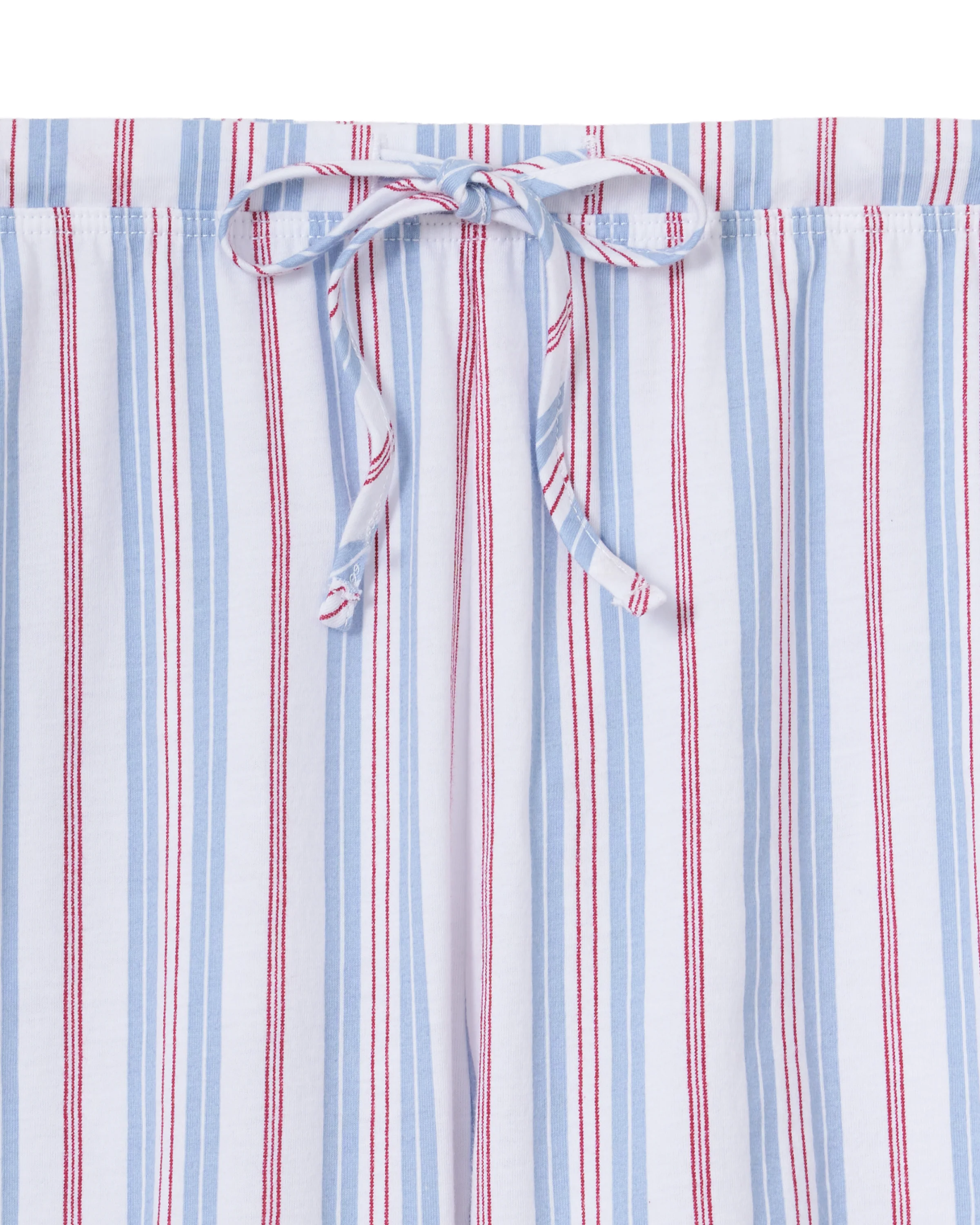 The Olivia Wide Leg Lightweight Pima Pajama Set in Vintage French Stripes - Image 6
