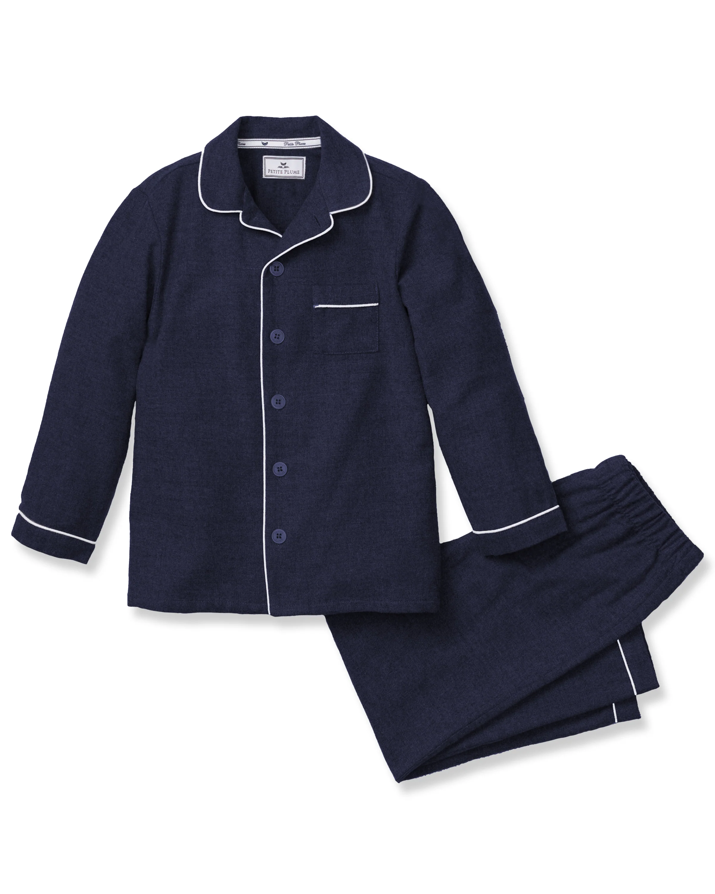 Kid's Flannel Pajama Set in Navy - Image 5