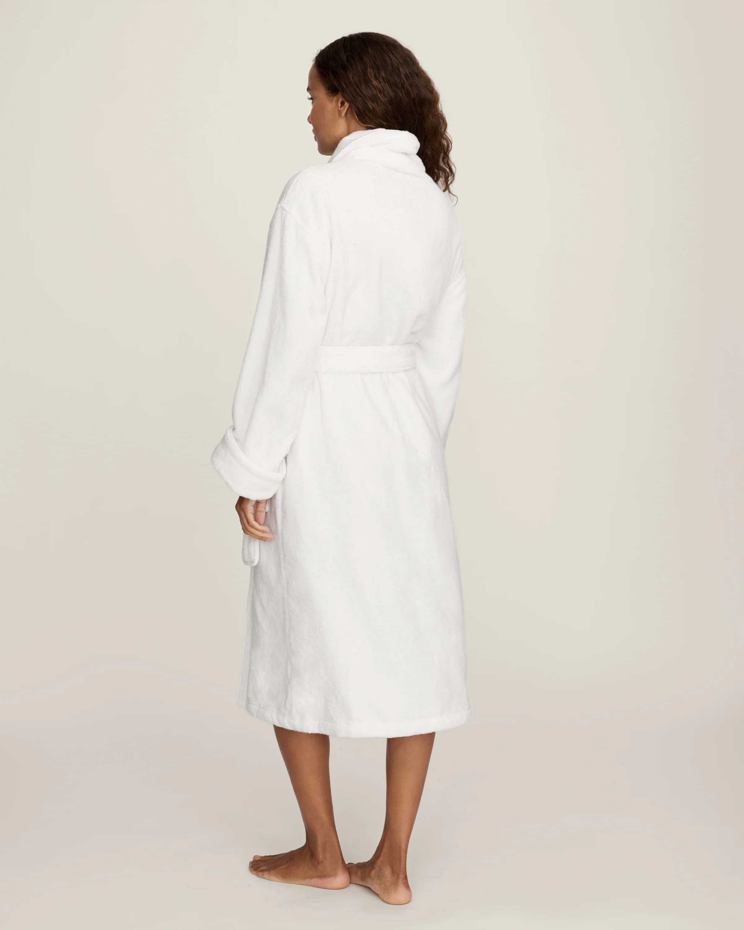 Unisex Luxe Terry Robe in White - Image 5