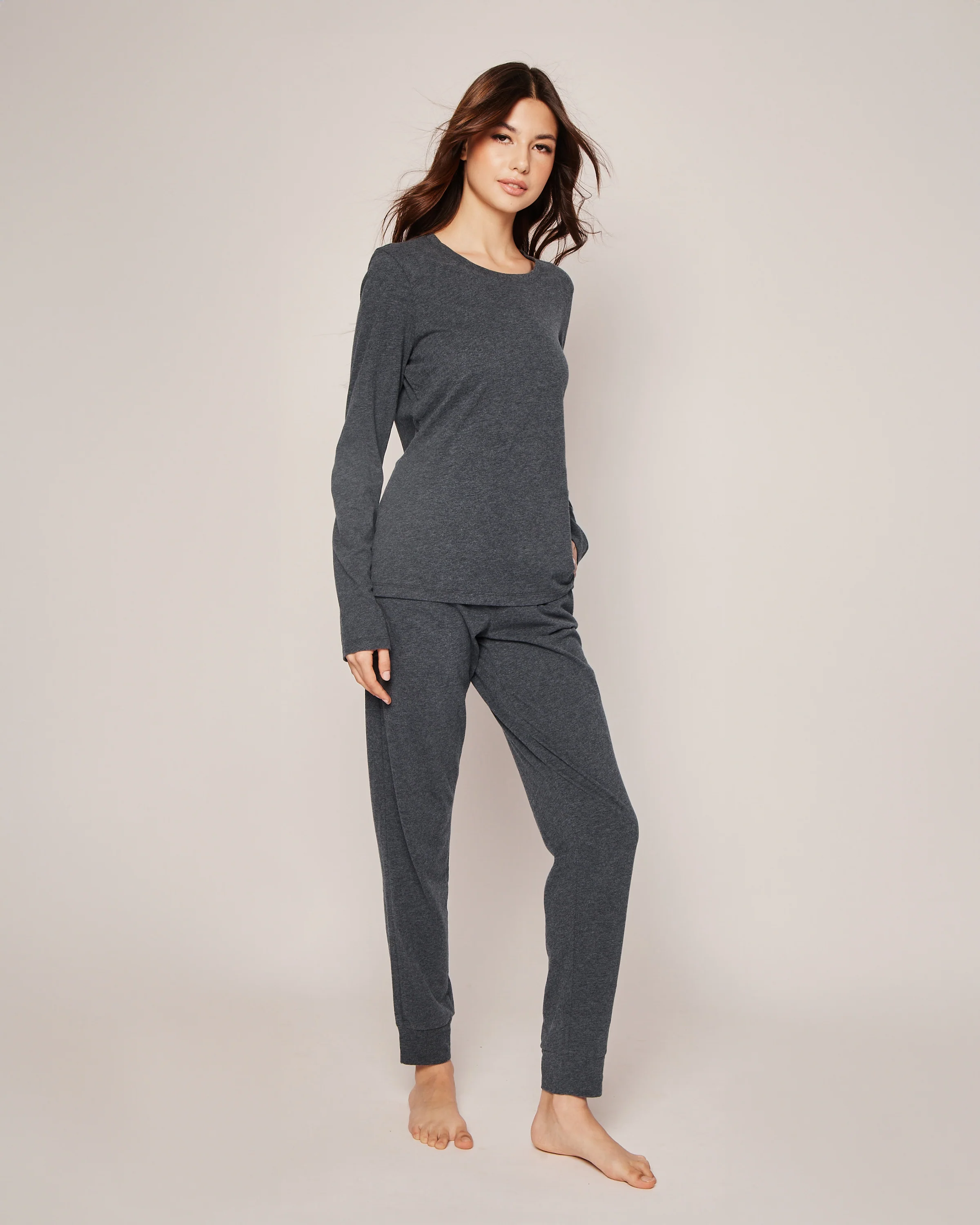 Women's Pima Lounge Pants in Dark Heather Grey - Image 2