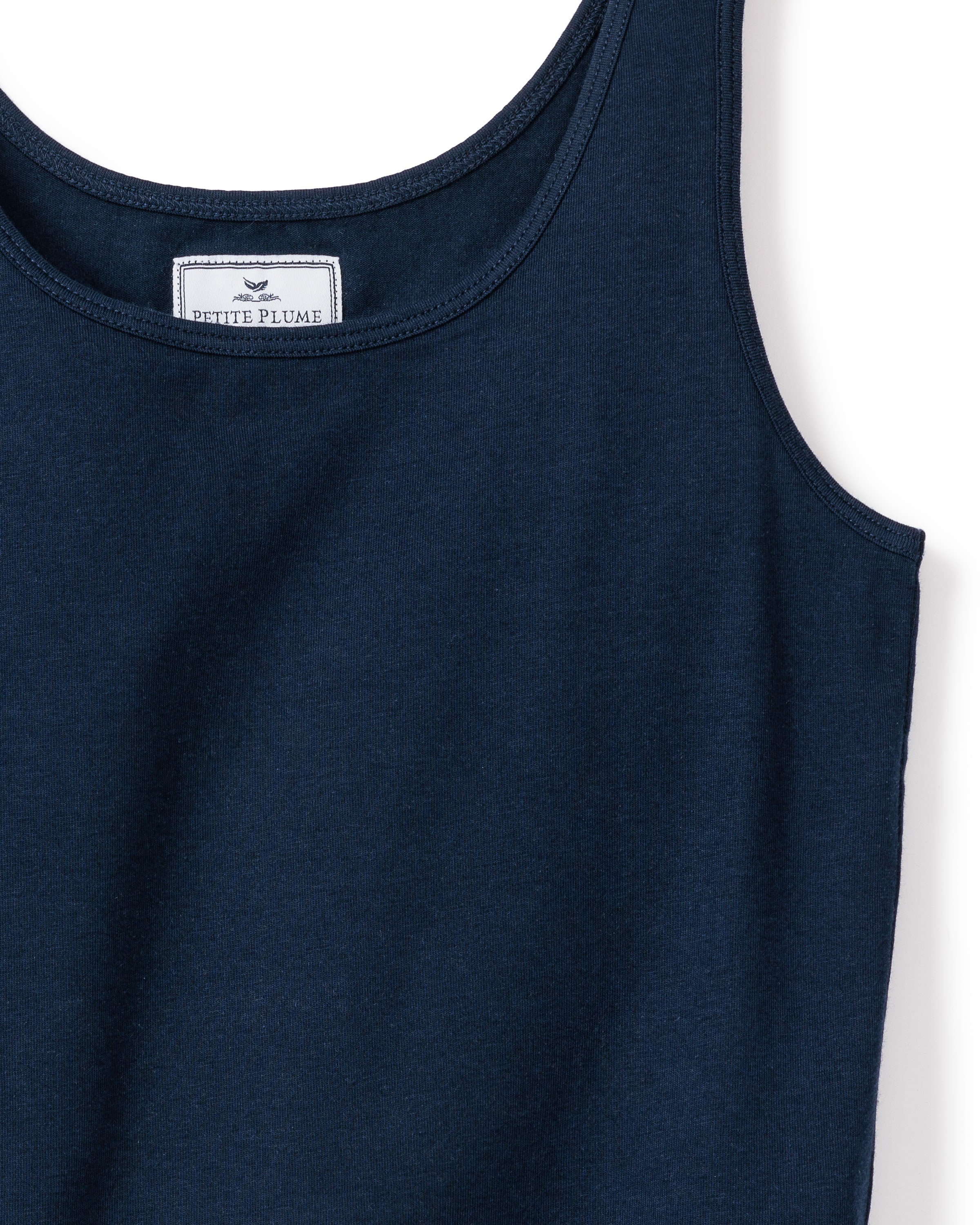 Women's Pima Tank Top in Navy - Image 3