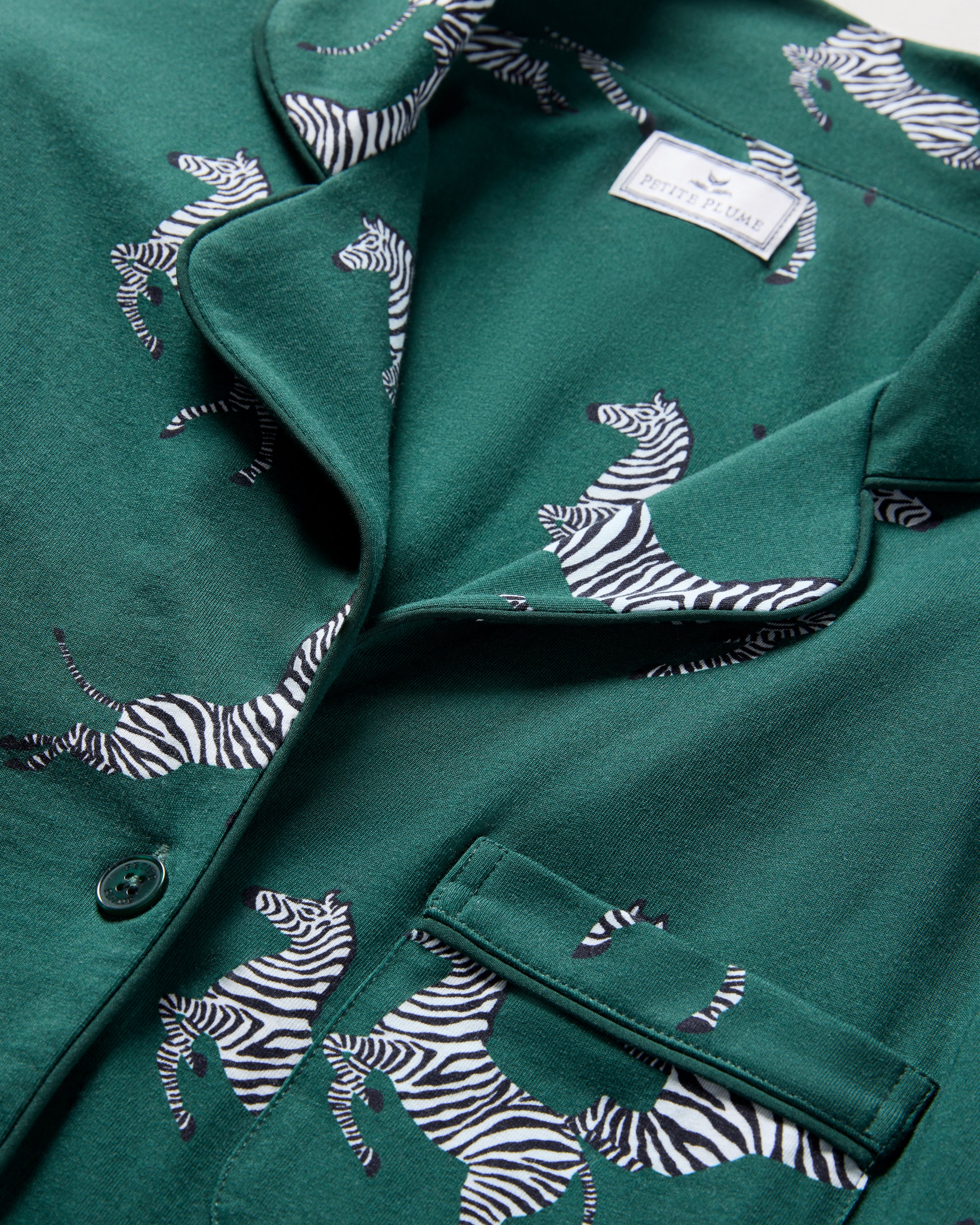 Women's Pima Long Sleeve Short Set in Zèbre de Forêt - Image 7