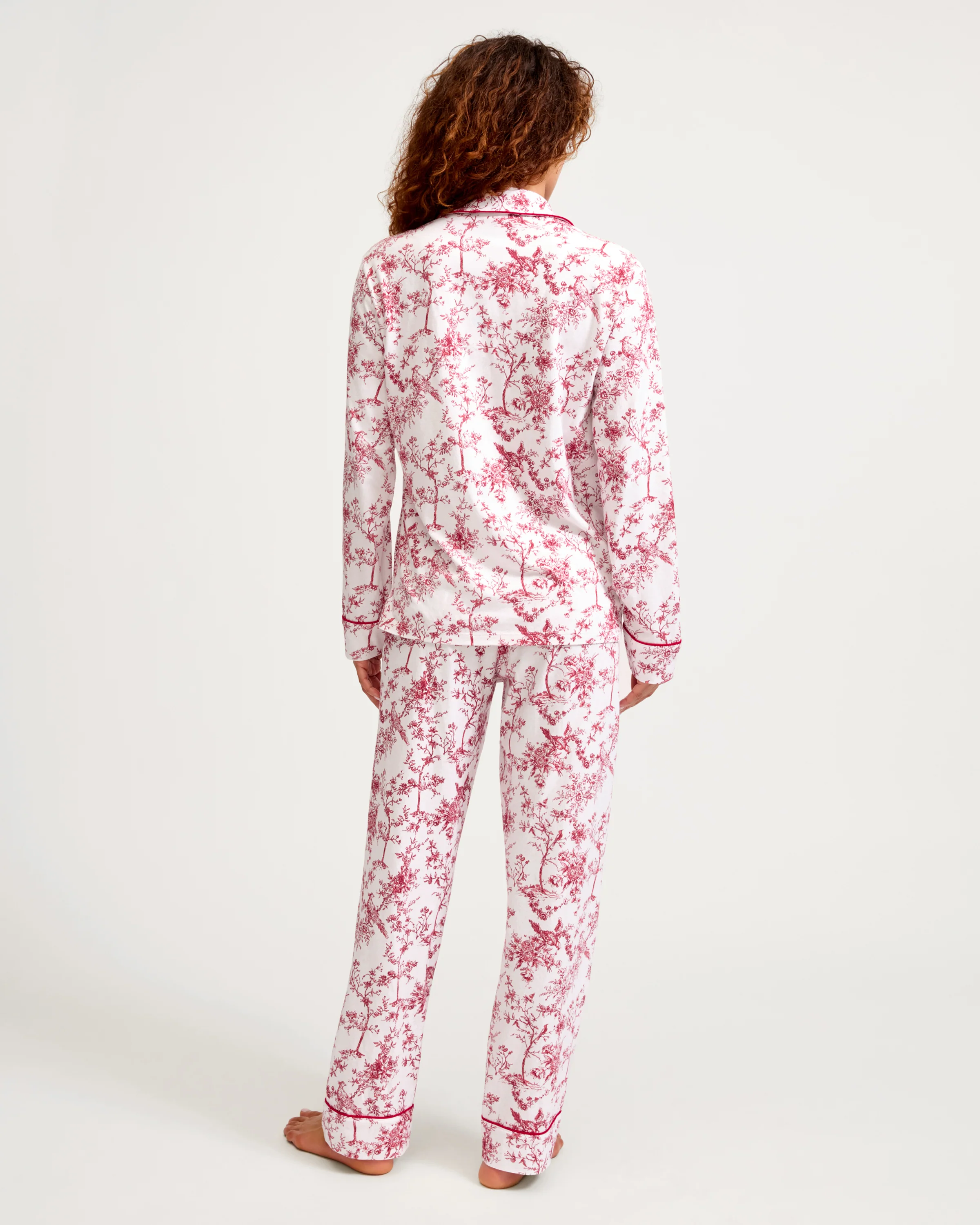 Women's Pima Pajama Set in Red Timeless Toile - Image 4