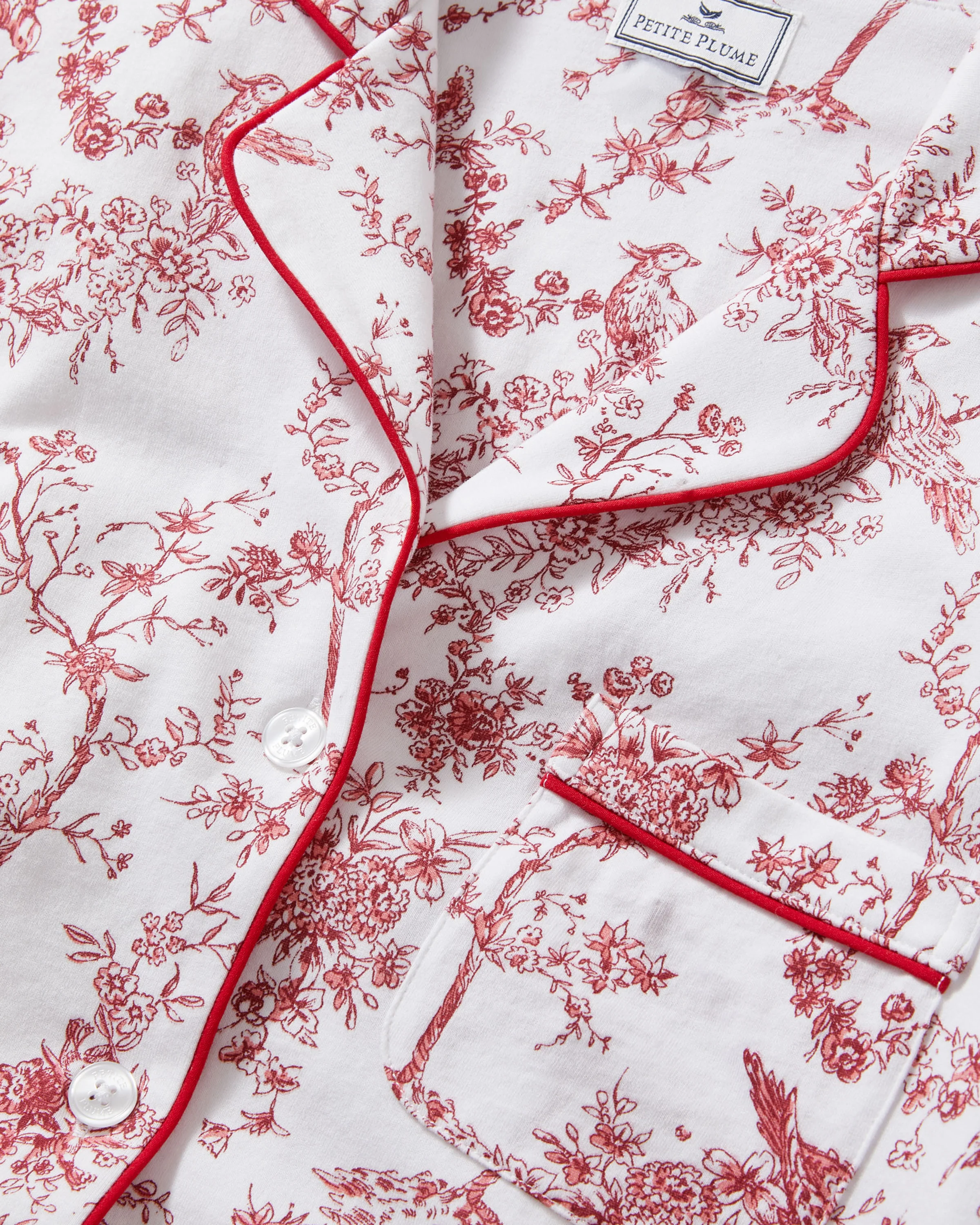 Women's Pima Pajama Set in Red Timeless Toile - Image 6