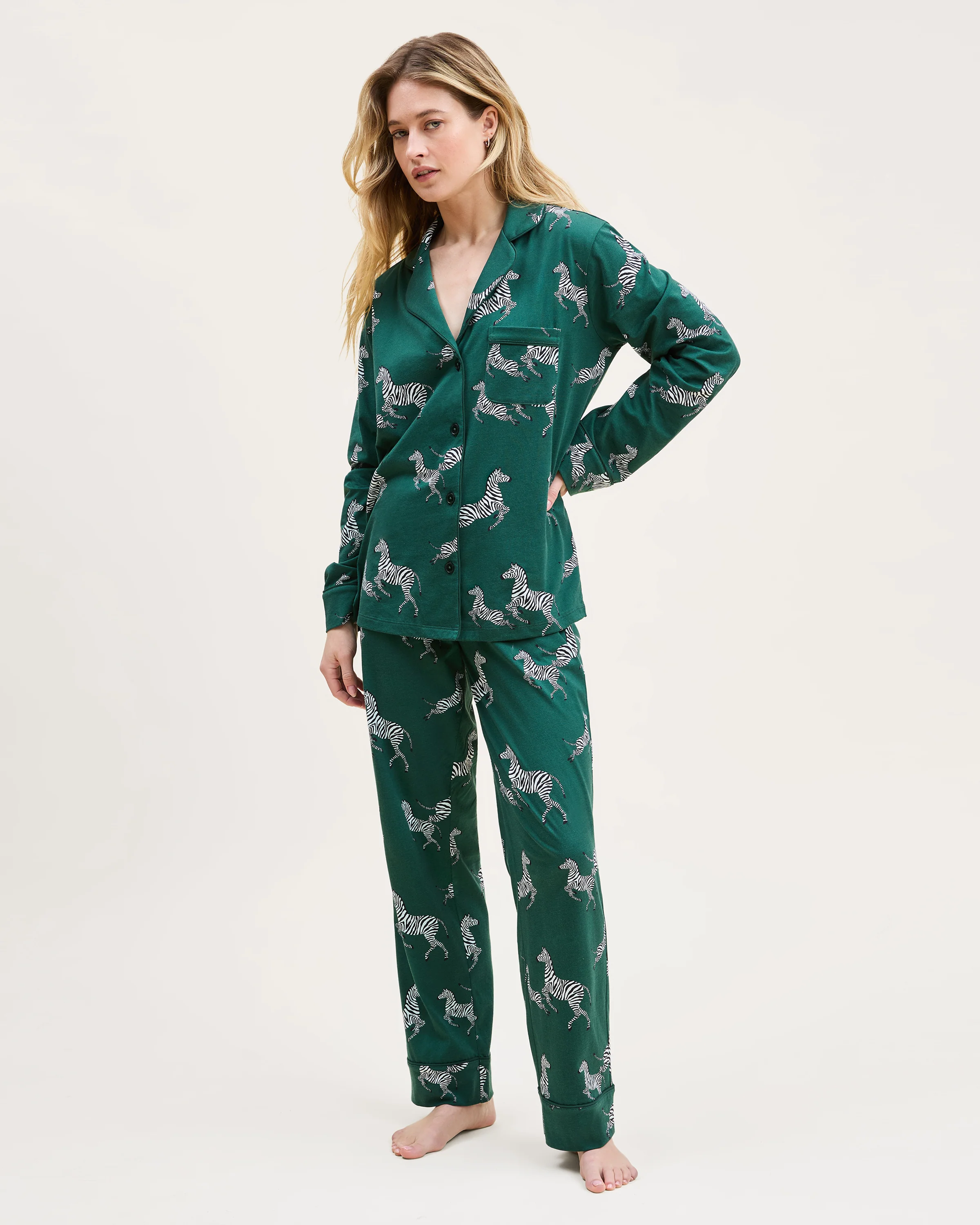Women's Pima Pajama Set in Zèbre de Forêt - Image 2