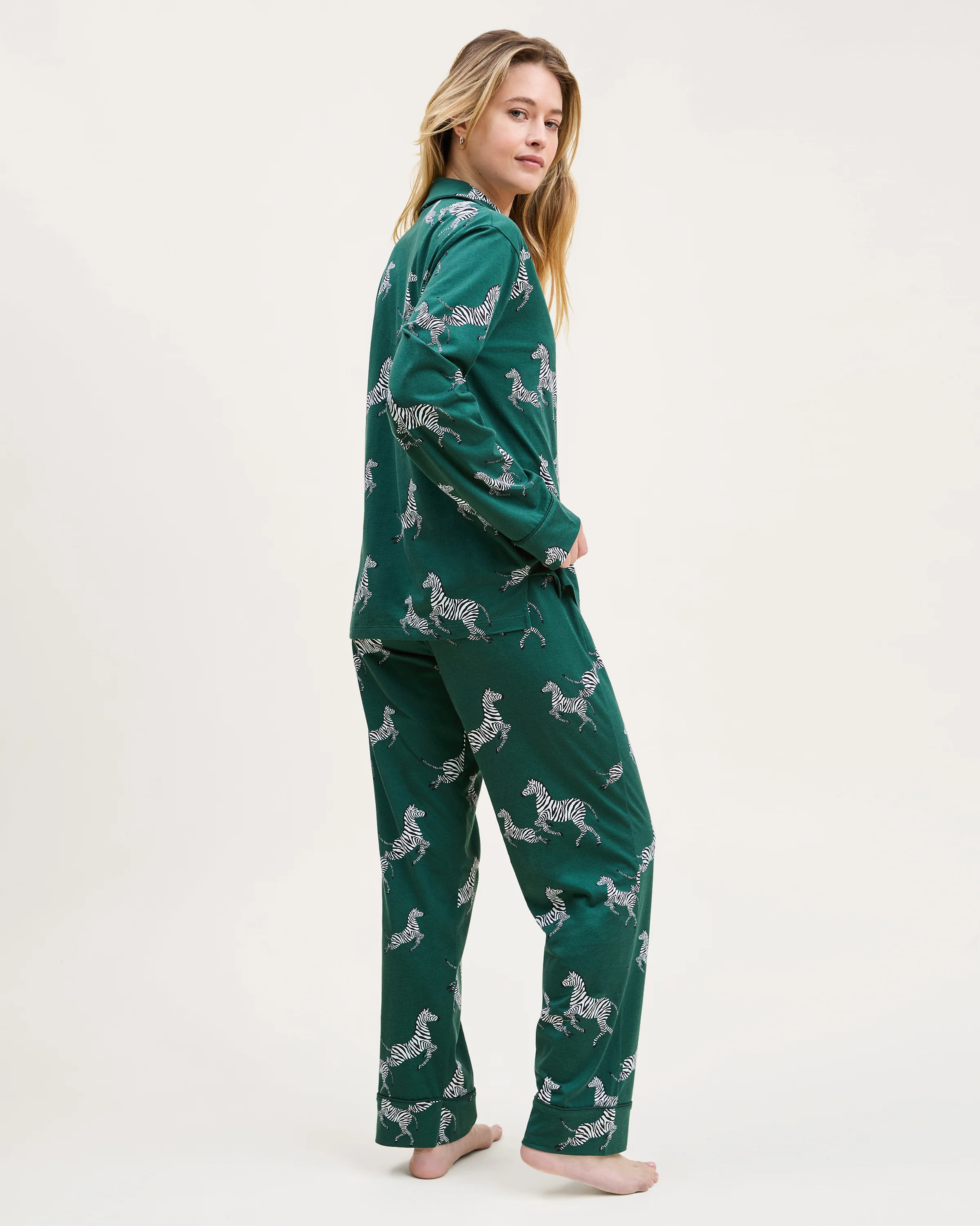 Women's Pima Pajama Set in Zèbre de Forêt - Image 3