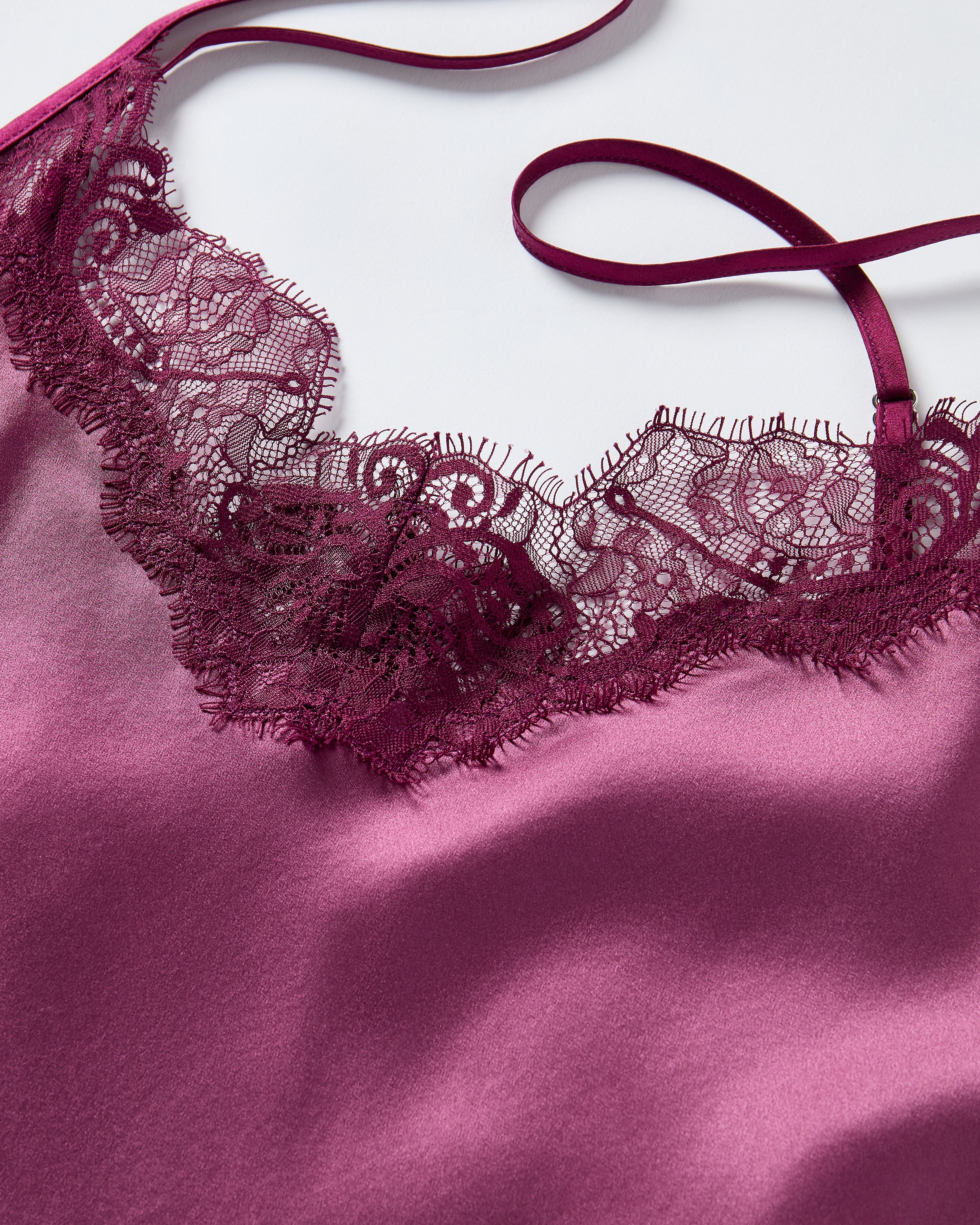 Women's Silk Lace Cami Short Set in Rosewood - Image 7