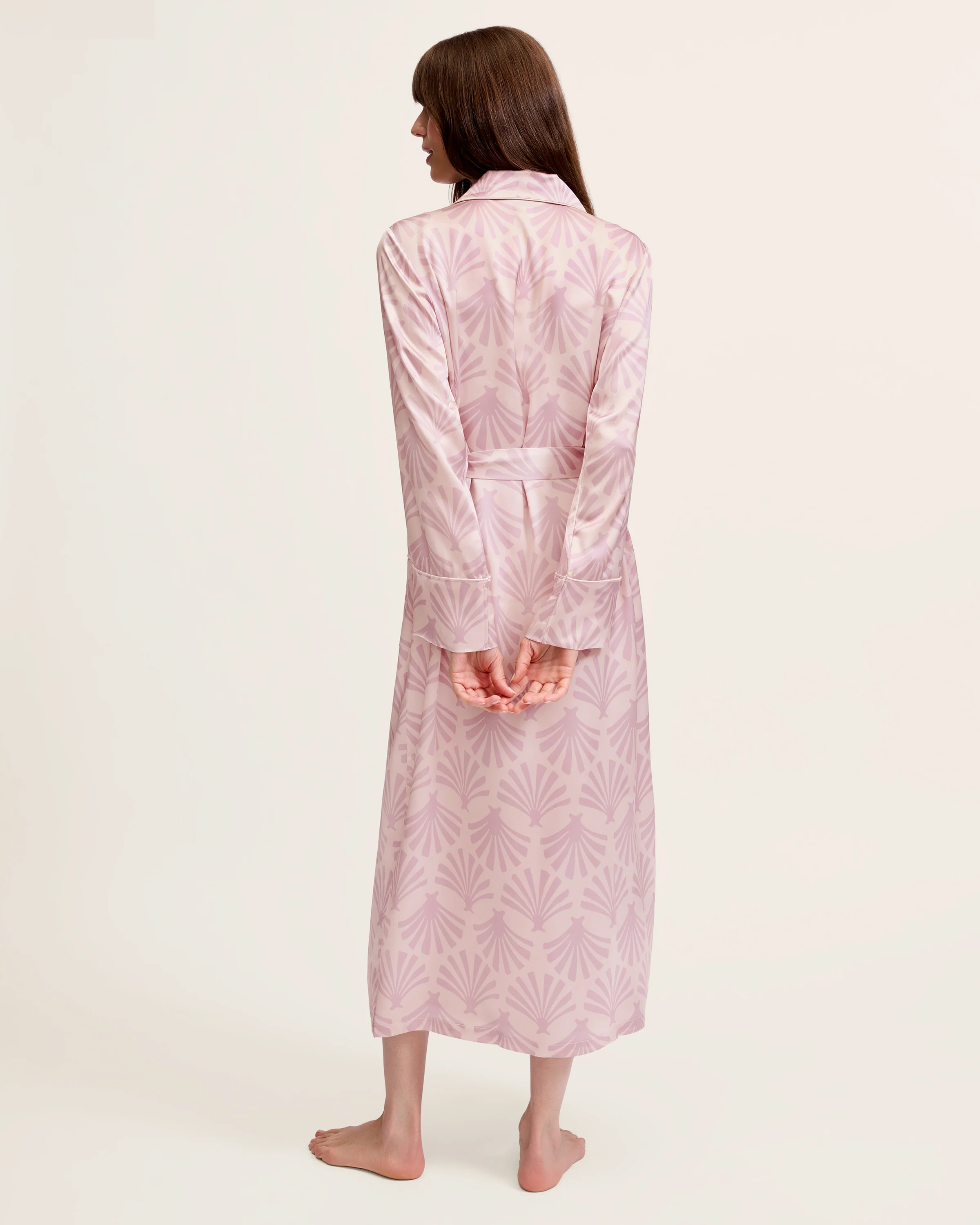 Women's Silk Robe in Blush Tide - Image 5