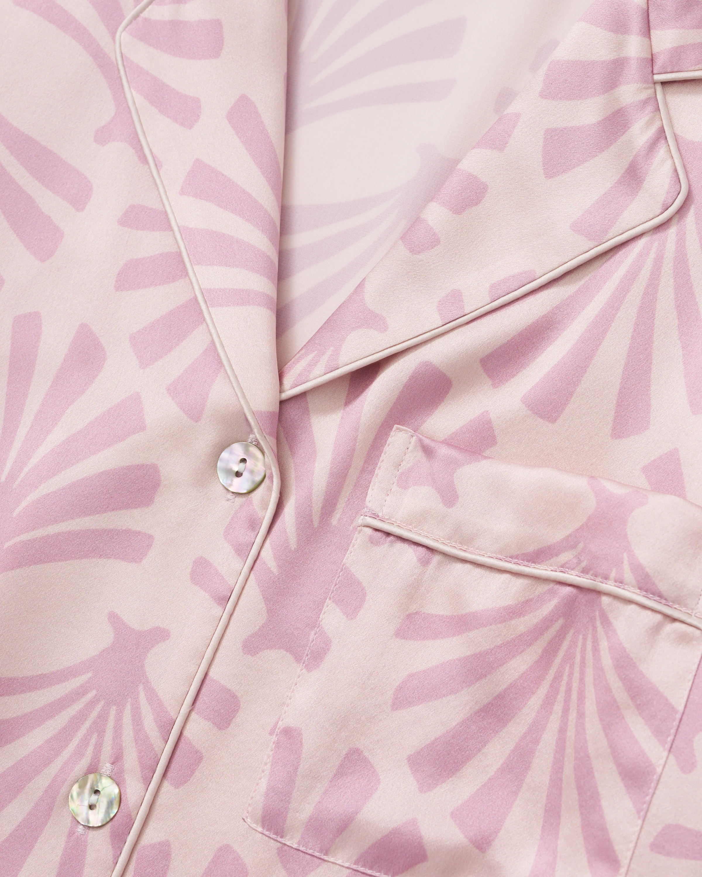 Women's Silk Pajama Set in Blush Tide - Image 6