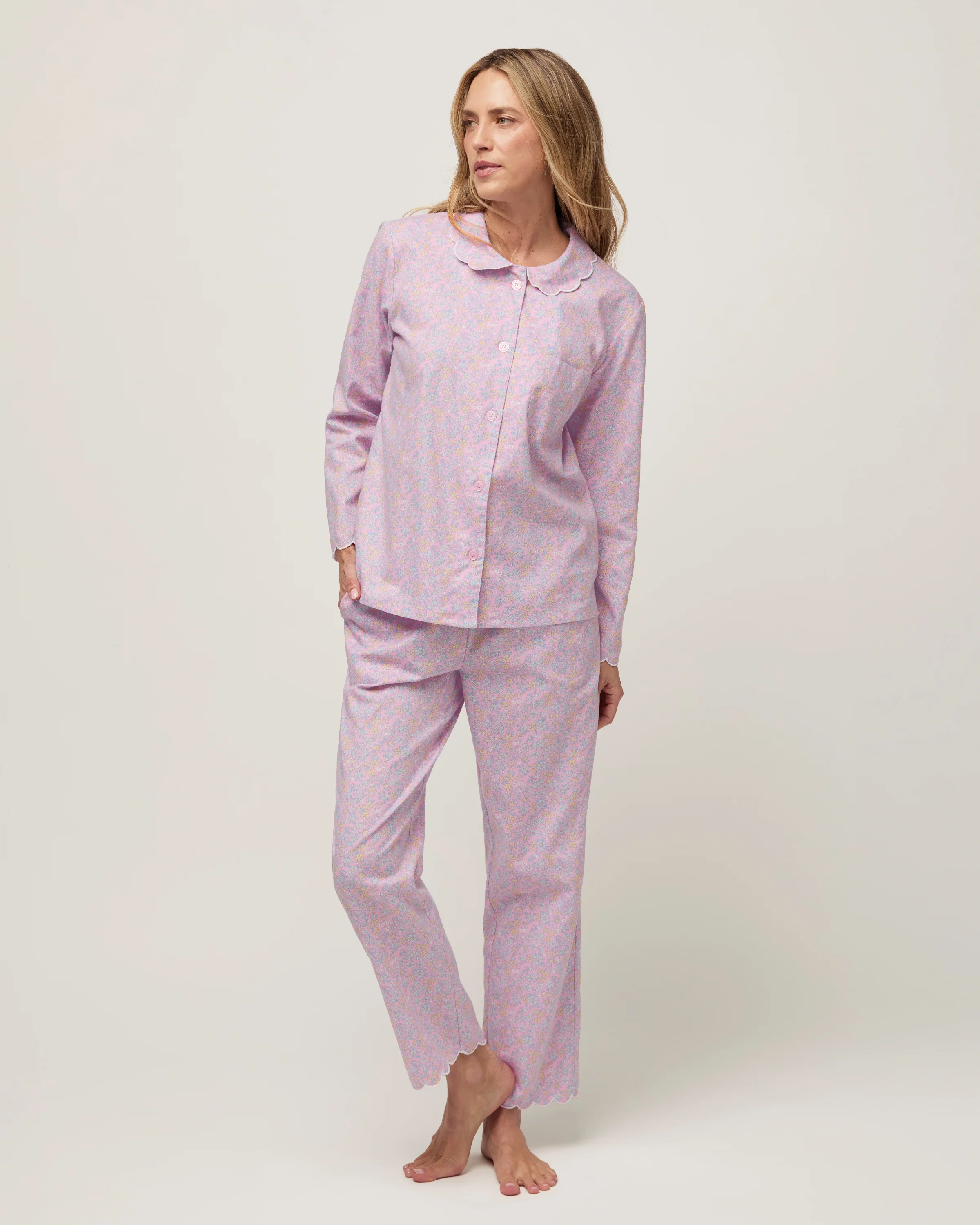 Women's Twill Colette Pajama Set in Fleur Blush