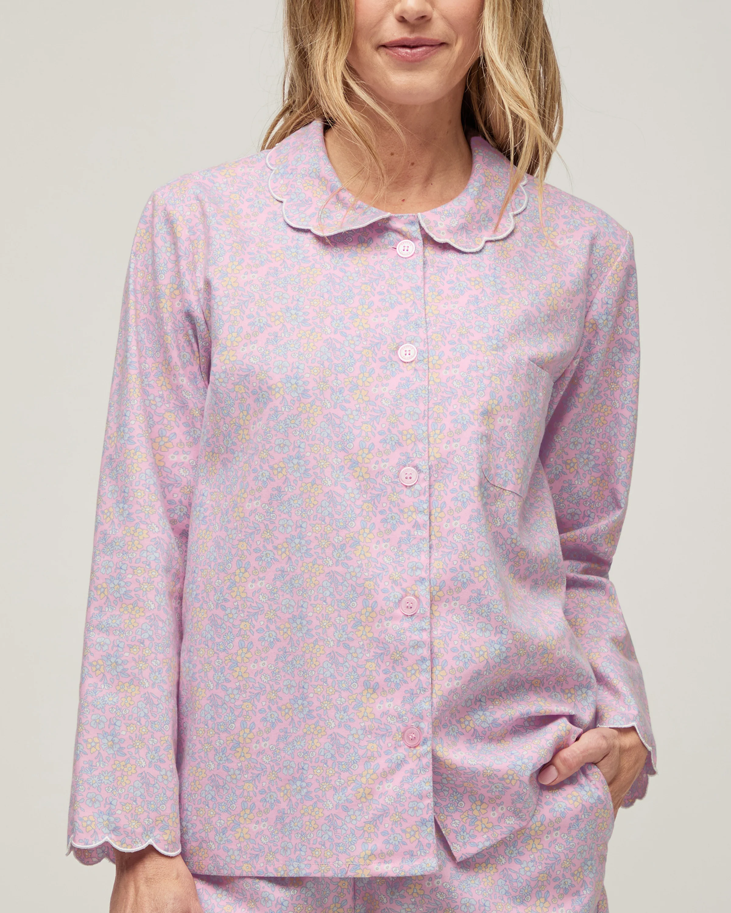 Women's Twill Colette Pajama Set in Fleur Blush - Image 2