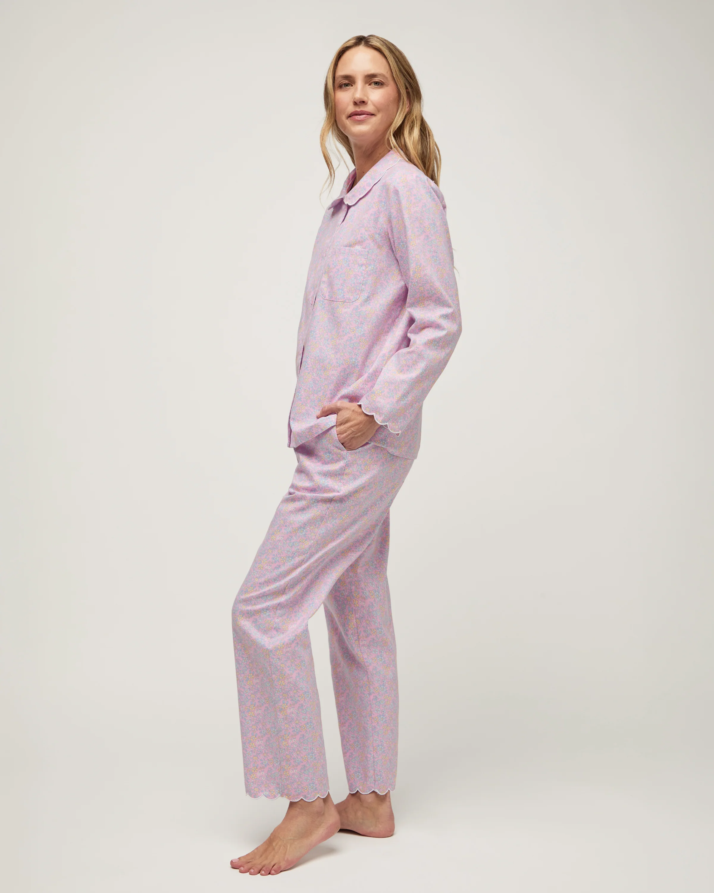 Women's Twill Colette Pajama Set in Fleur Blush - Image 3