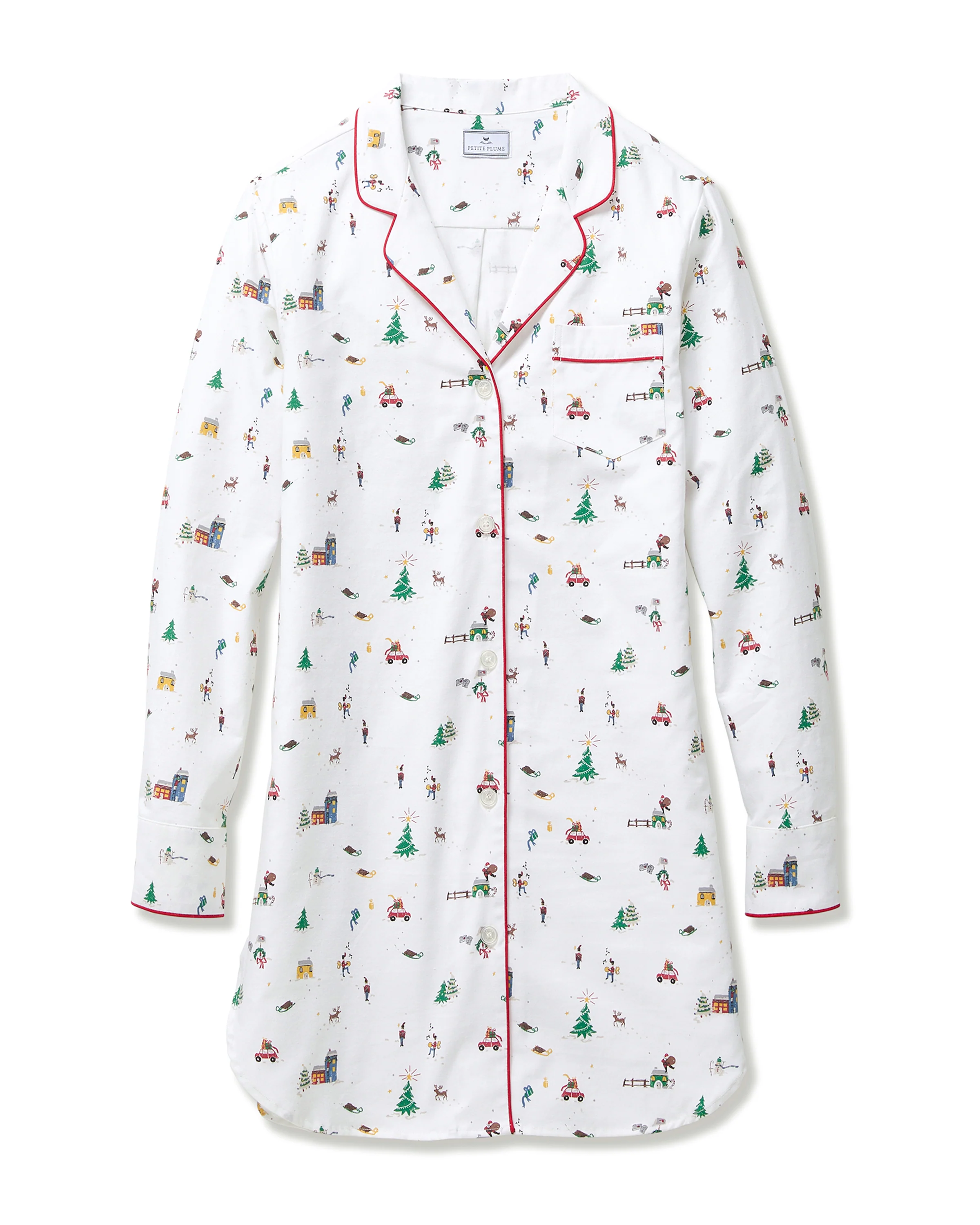 Women's Twill Nightshirt in Holiday Town