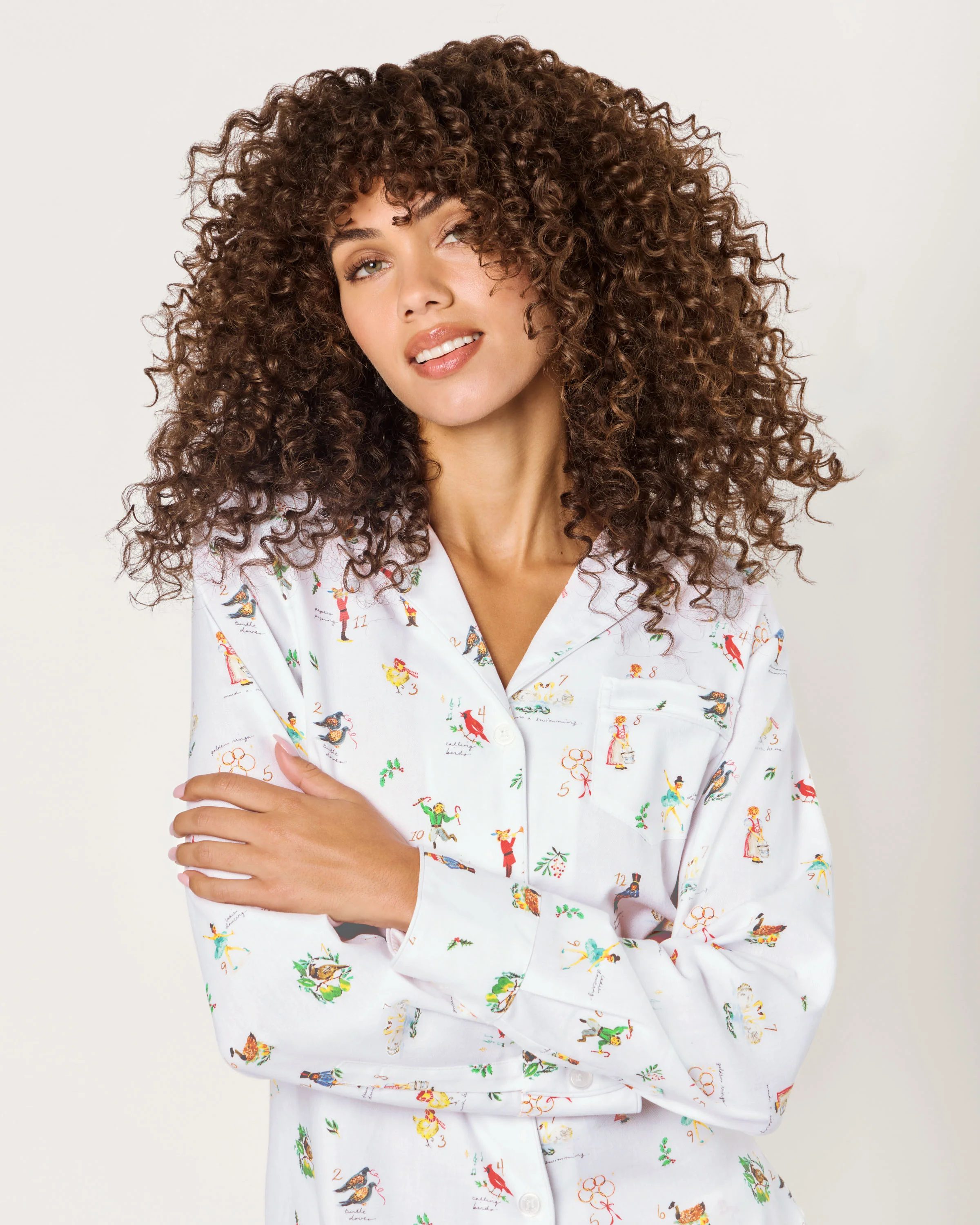 Women's Twill Pajama Set in 12 Days of Christmas - Image 3