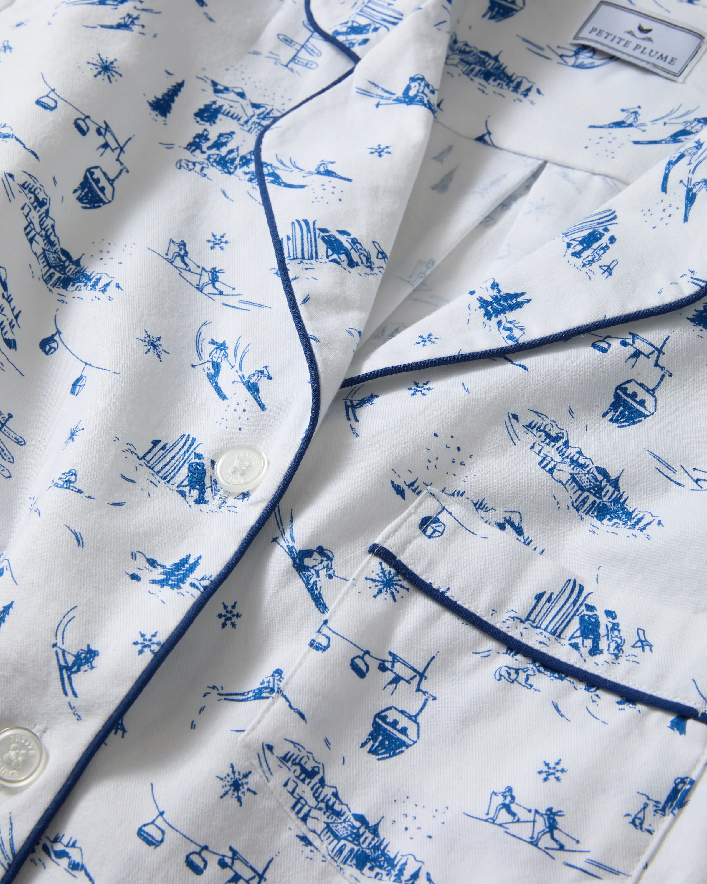 Women's Twill Pajama Set in Chalet Toile - Image 8