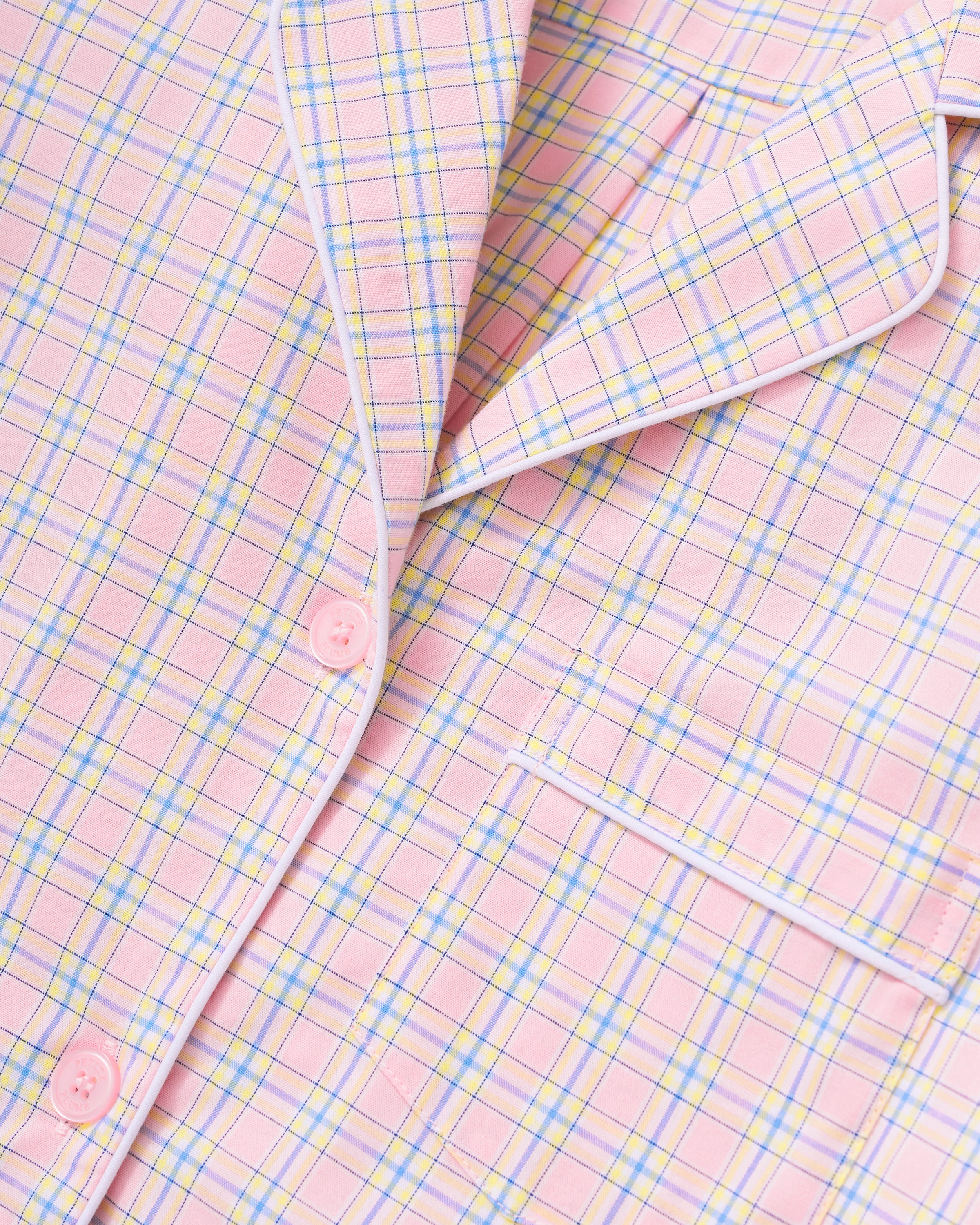 Women's Twill Pajama Set in Peony Plaid - Image 8