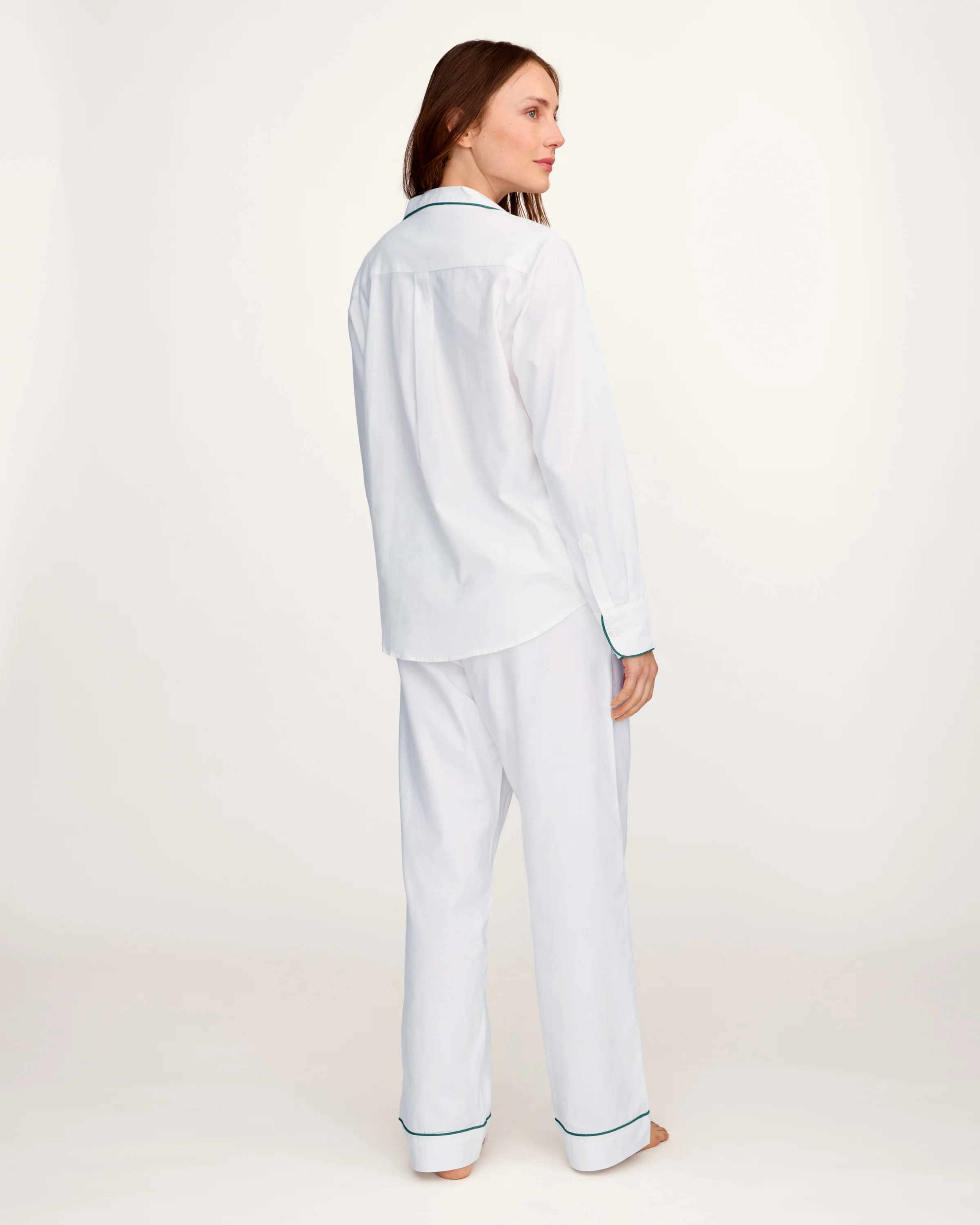 Women's Twill Pajama Set with Tennis Custom Initial Embroidery - Image 4