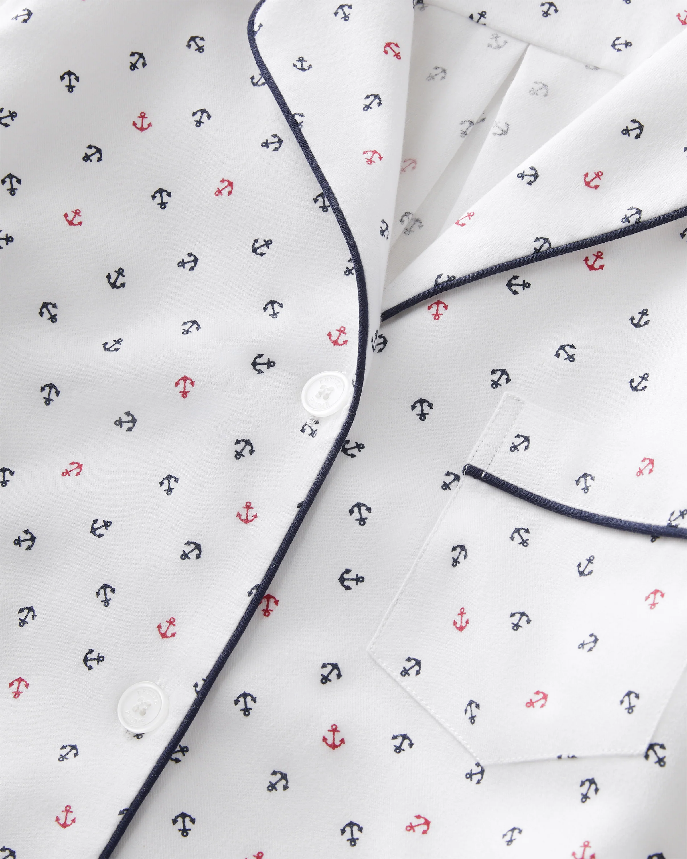 Women's Twill Short Sleeve Short Set in Anchors Away White - Image 6