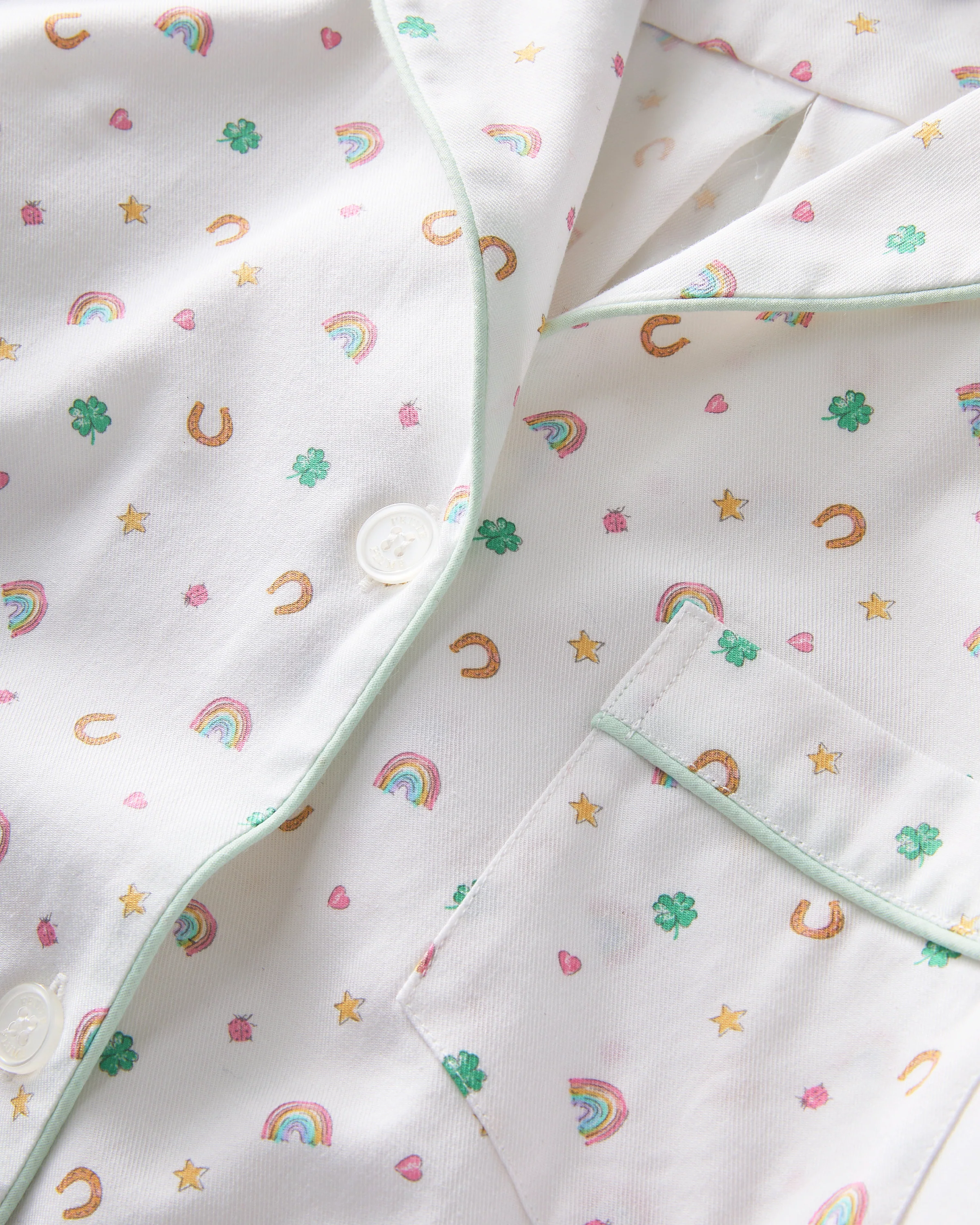 Women's Twill Short Sleeve Short Set in Good Luck Charms - Image 7