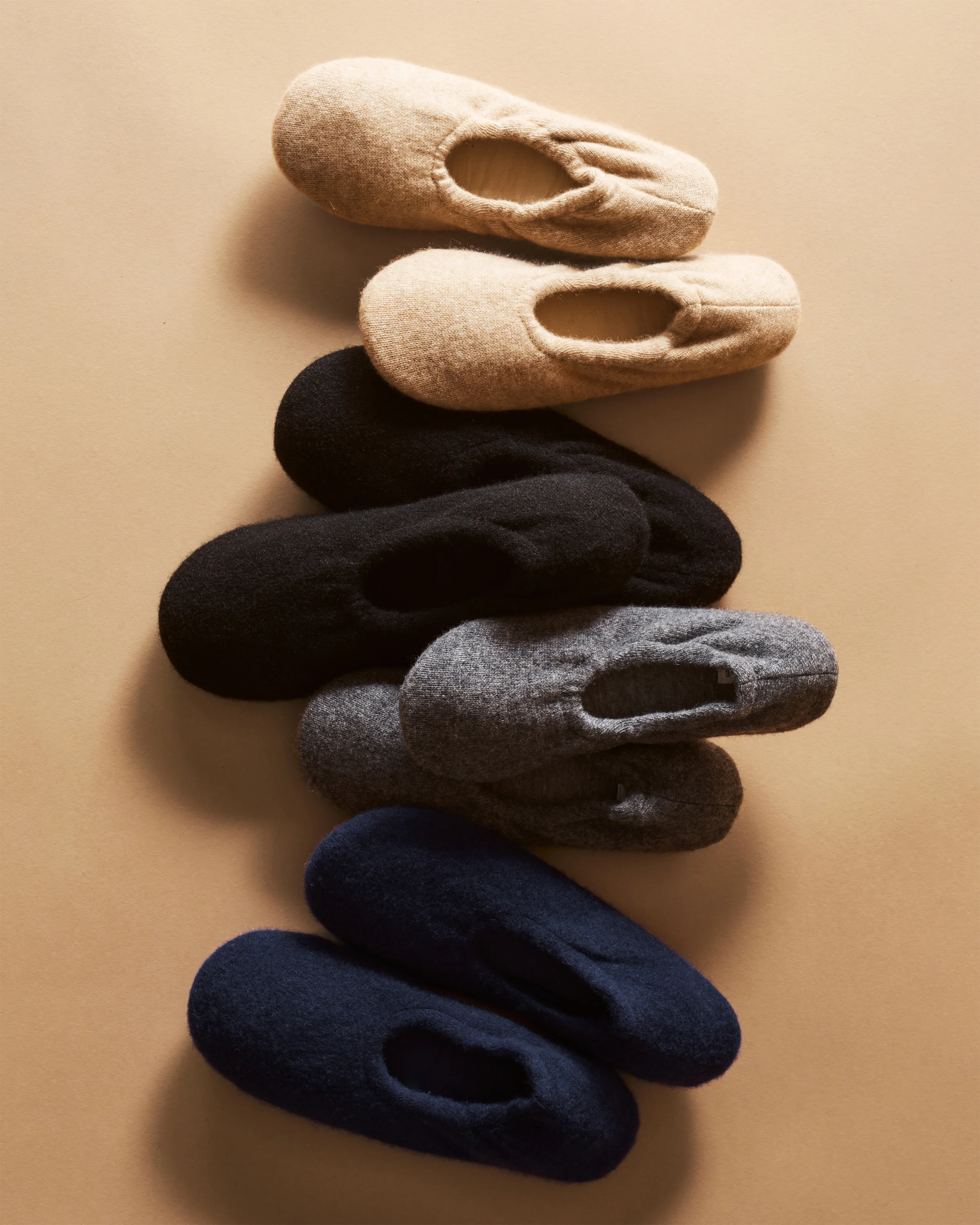 Women's Cashmere Slippers in Navy - Image 4