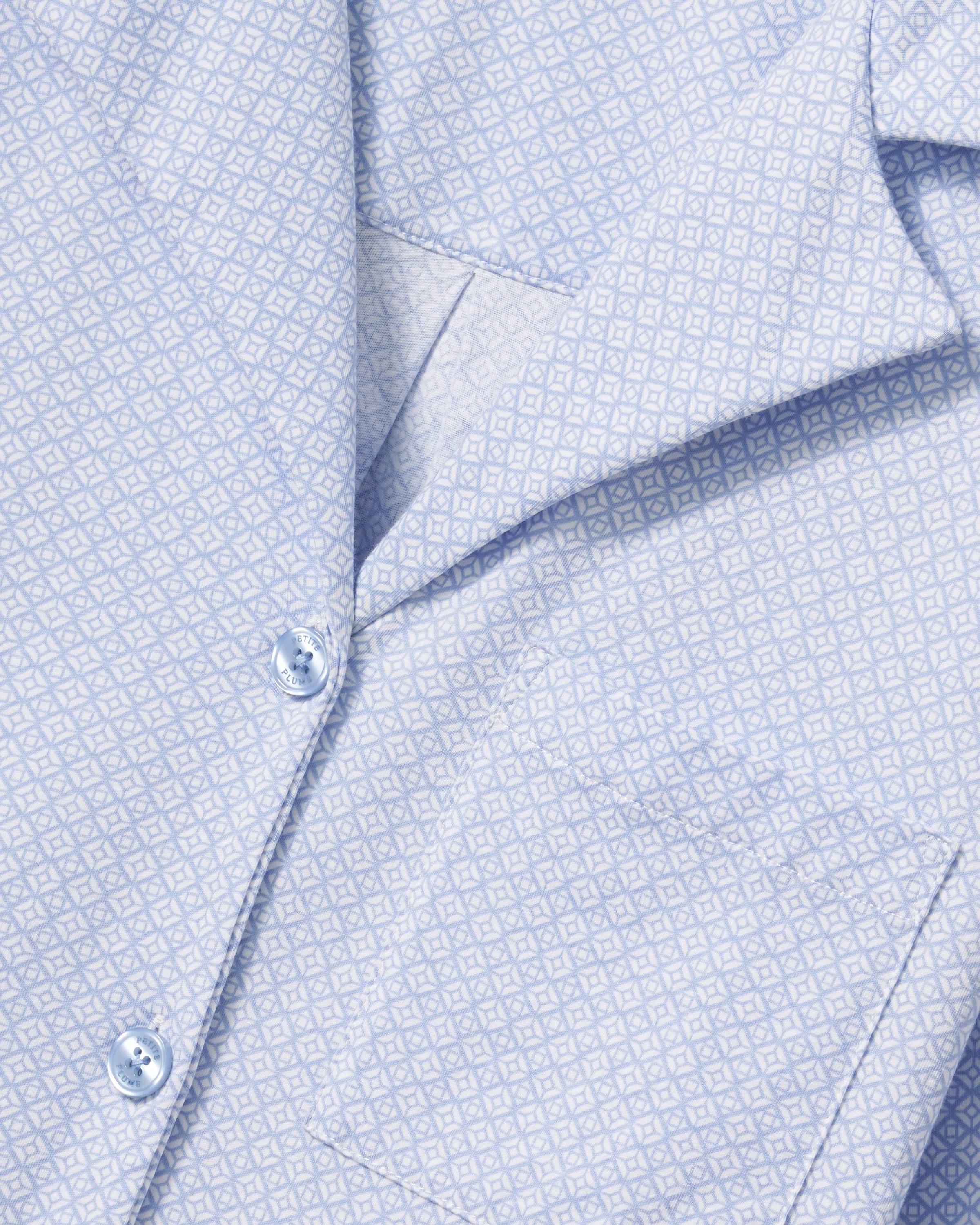 The Olivia Lightweight Pima Short Set in Periwinkle Geo - Image 8