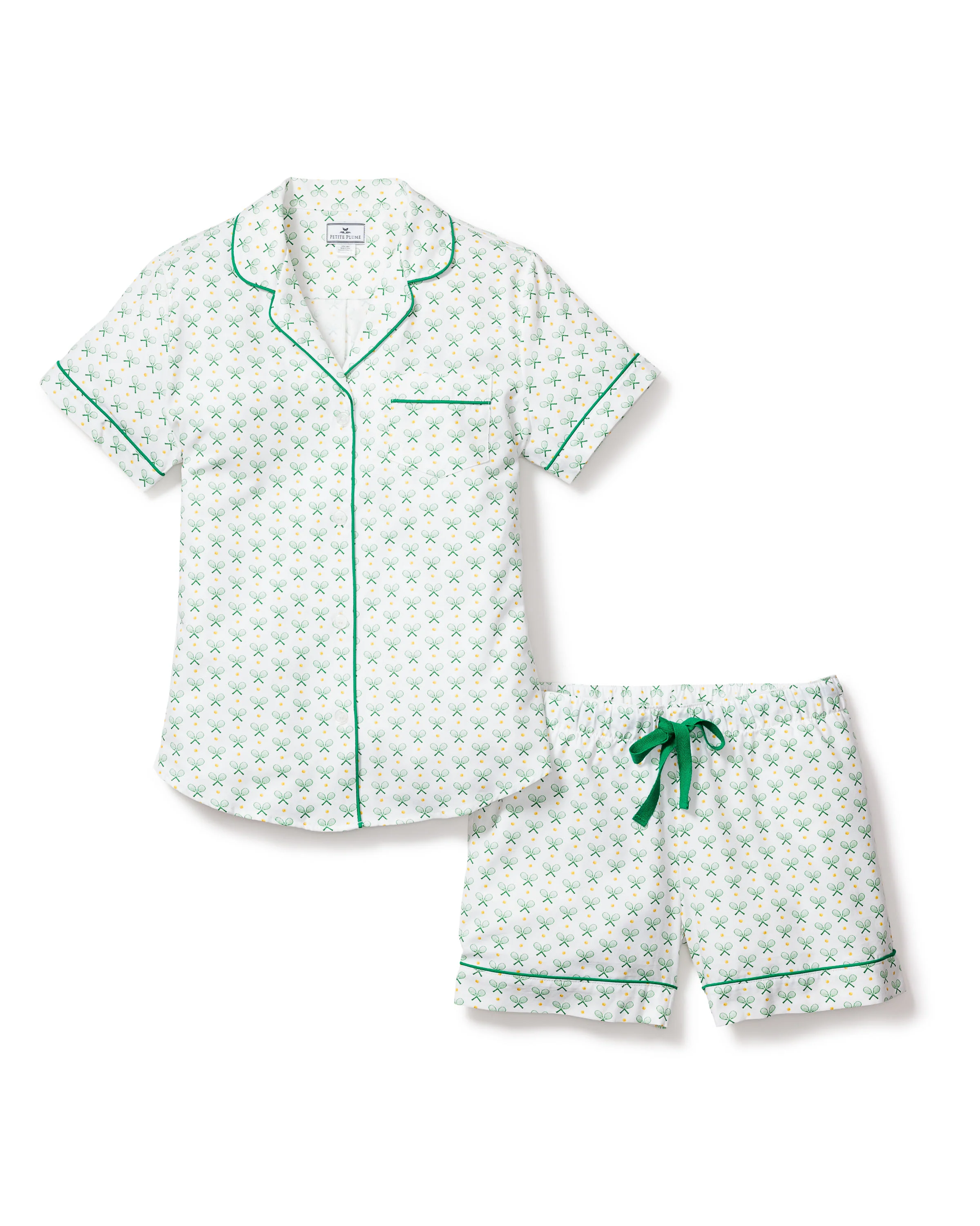 Women's Twill Pajama Short Sleeve Short Set in Match Point - Image 4