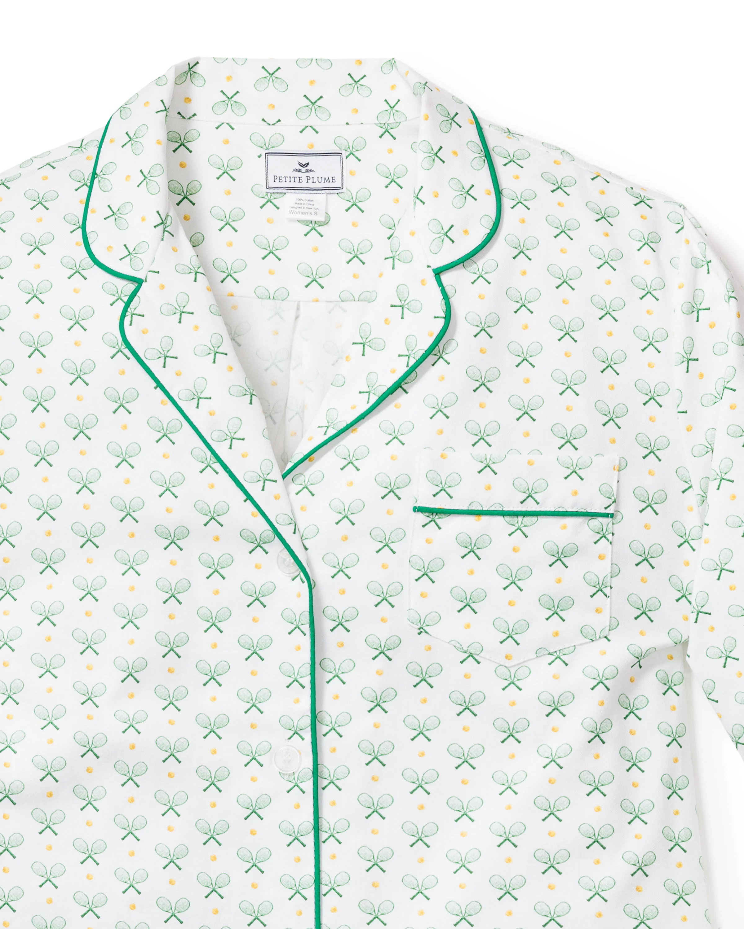 Women's Twill Pajama Short Sleeve Short Set in Match Point - Image 5