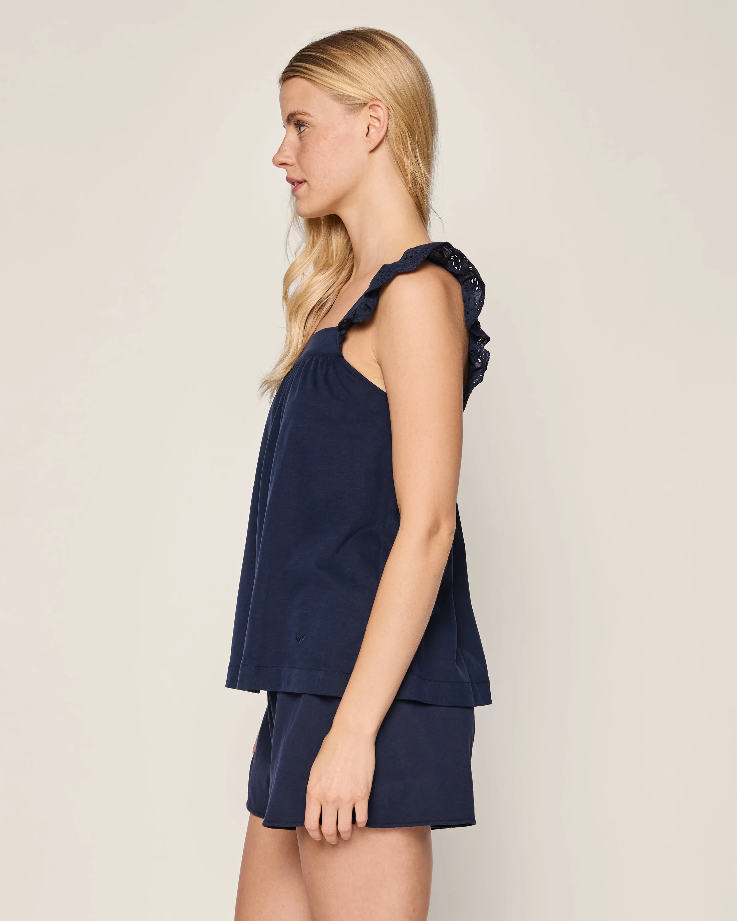 Women's Pima Clara Short Set in Navy - Image 2