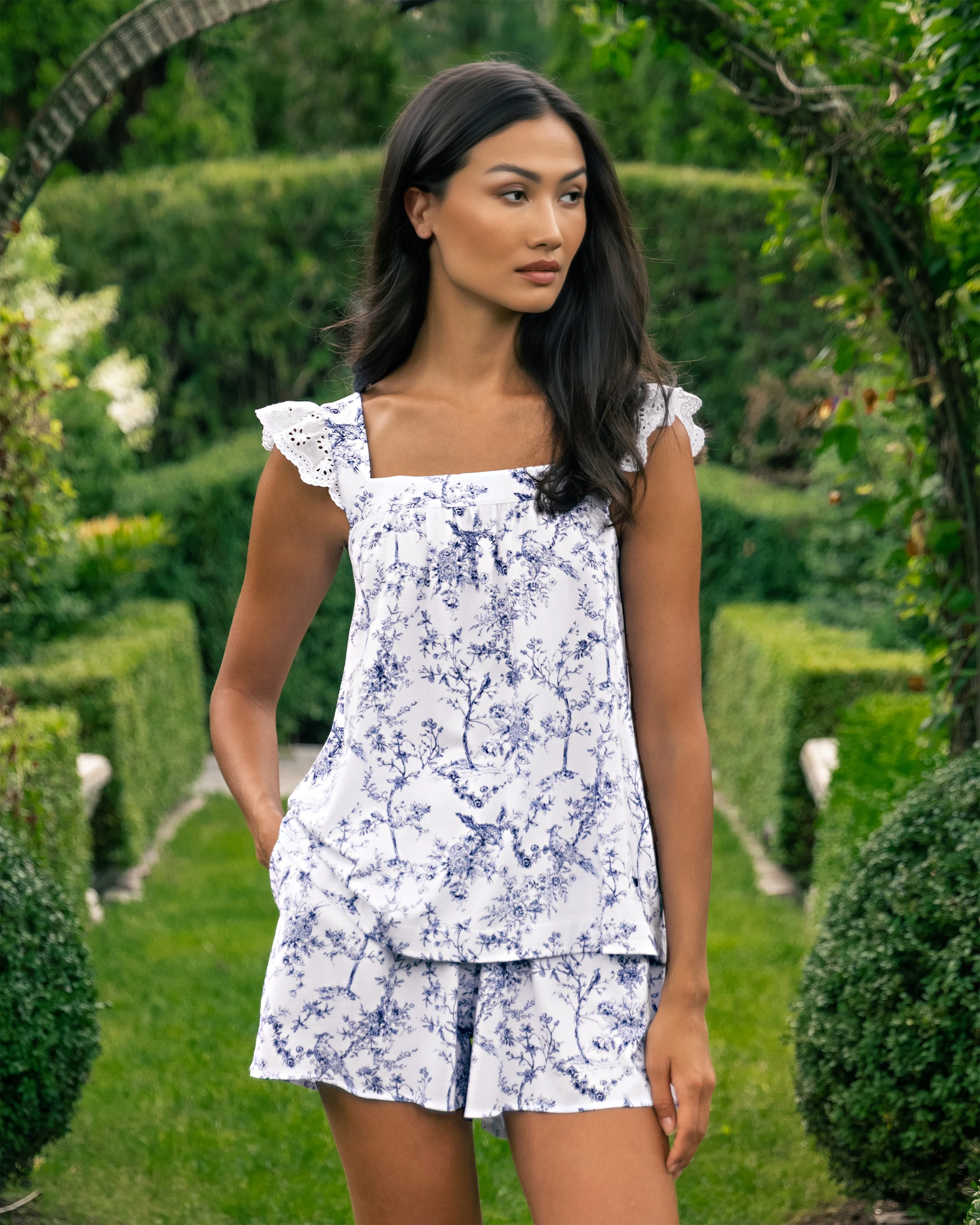 Women's Pima Clara Short Set in Timeless Toile - Image 5
