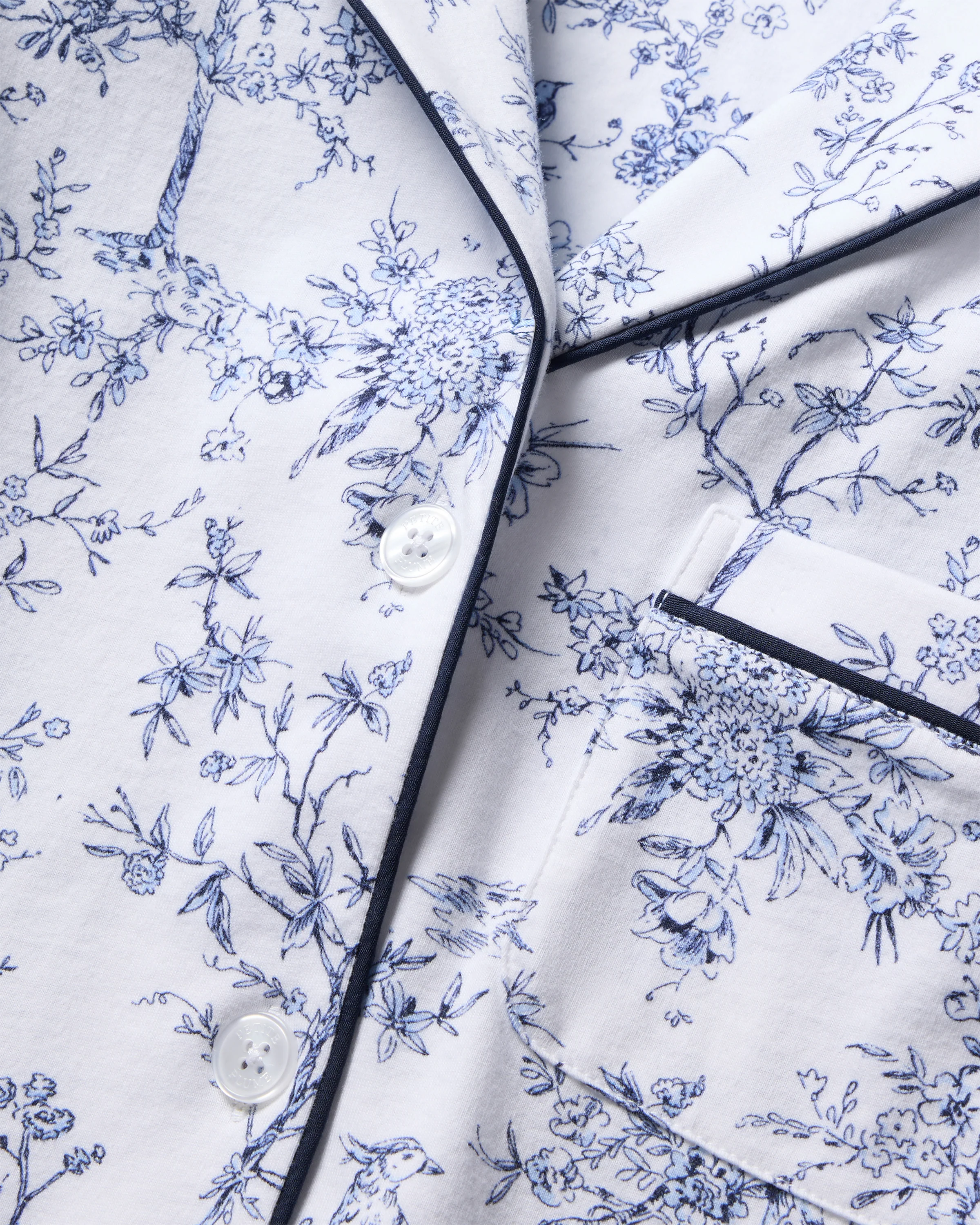 Women's Pima Cropped Pajama Set in Timeless Toile - Image 5