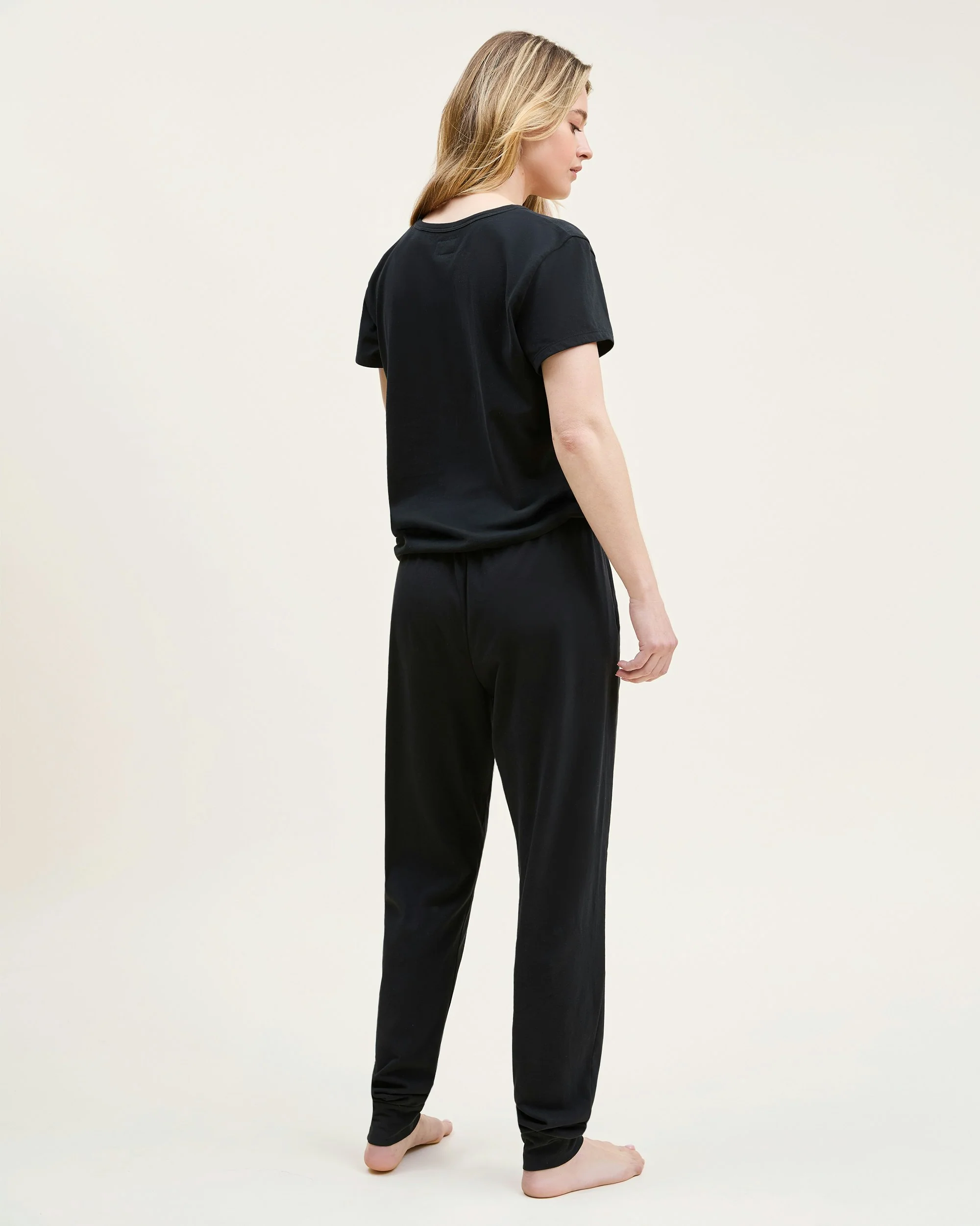 Women's Pima Essential Crew Neck Tee in Black - Image 5