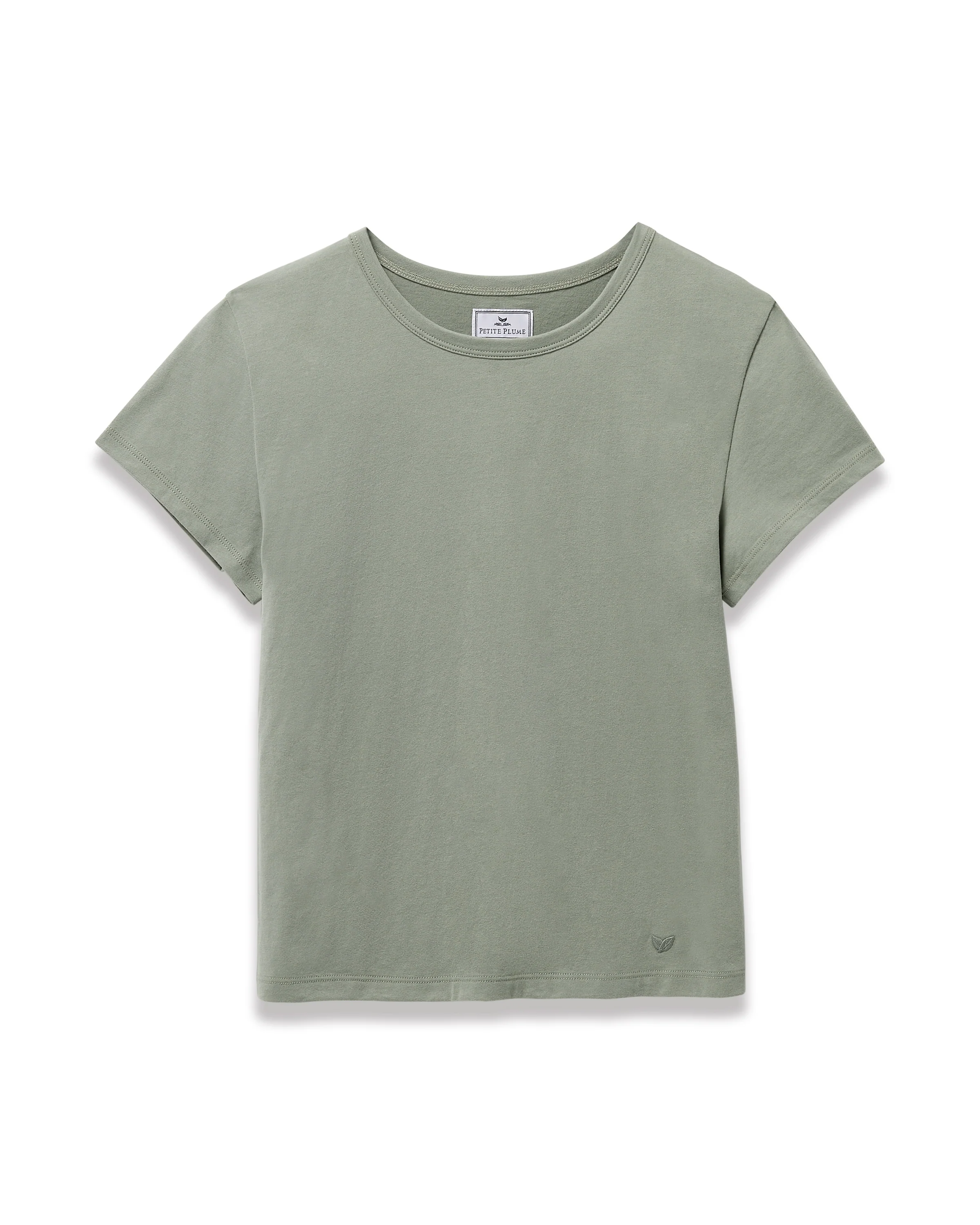 Women's Pima Essential Crew Neck Tee in Sage - Image 7