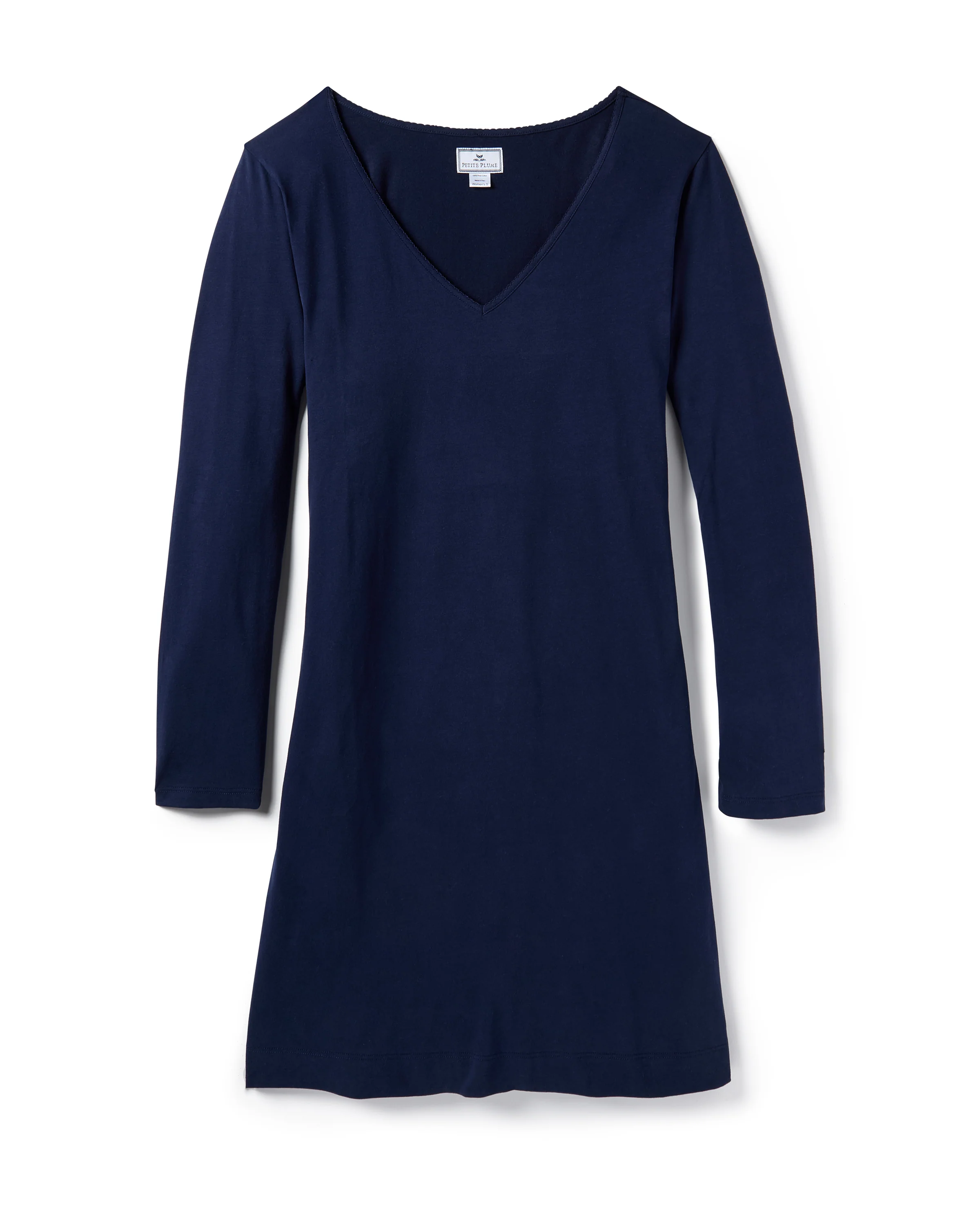 Women's Pima Long Sleeve Harper Nightgown in Navy