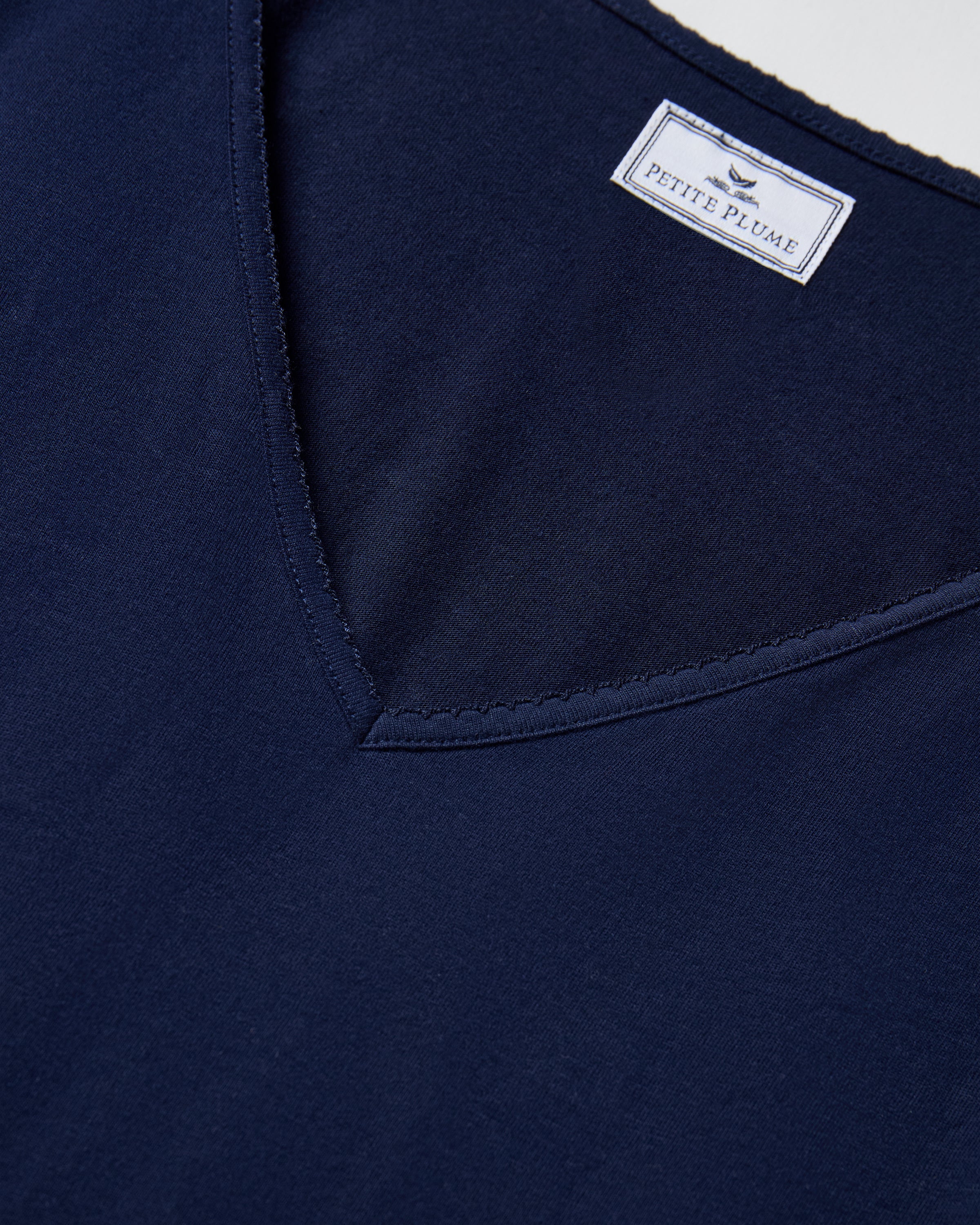 Women's Pima Long Sleeve Harper Nightgown in Navy - Image 5
