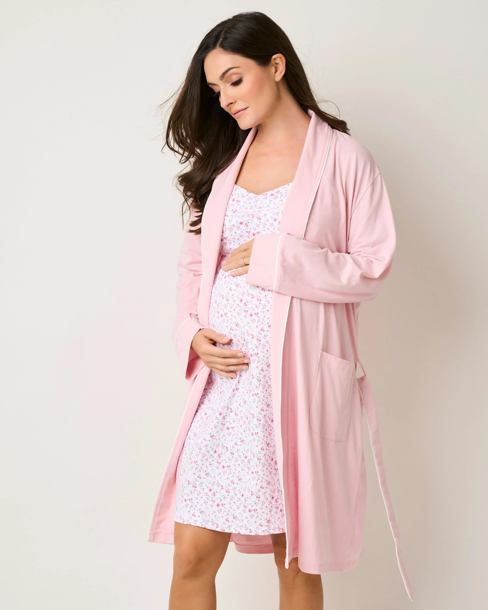 Women's Pima Maternity Nightgown in Dorset Floral - Image 3
