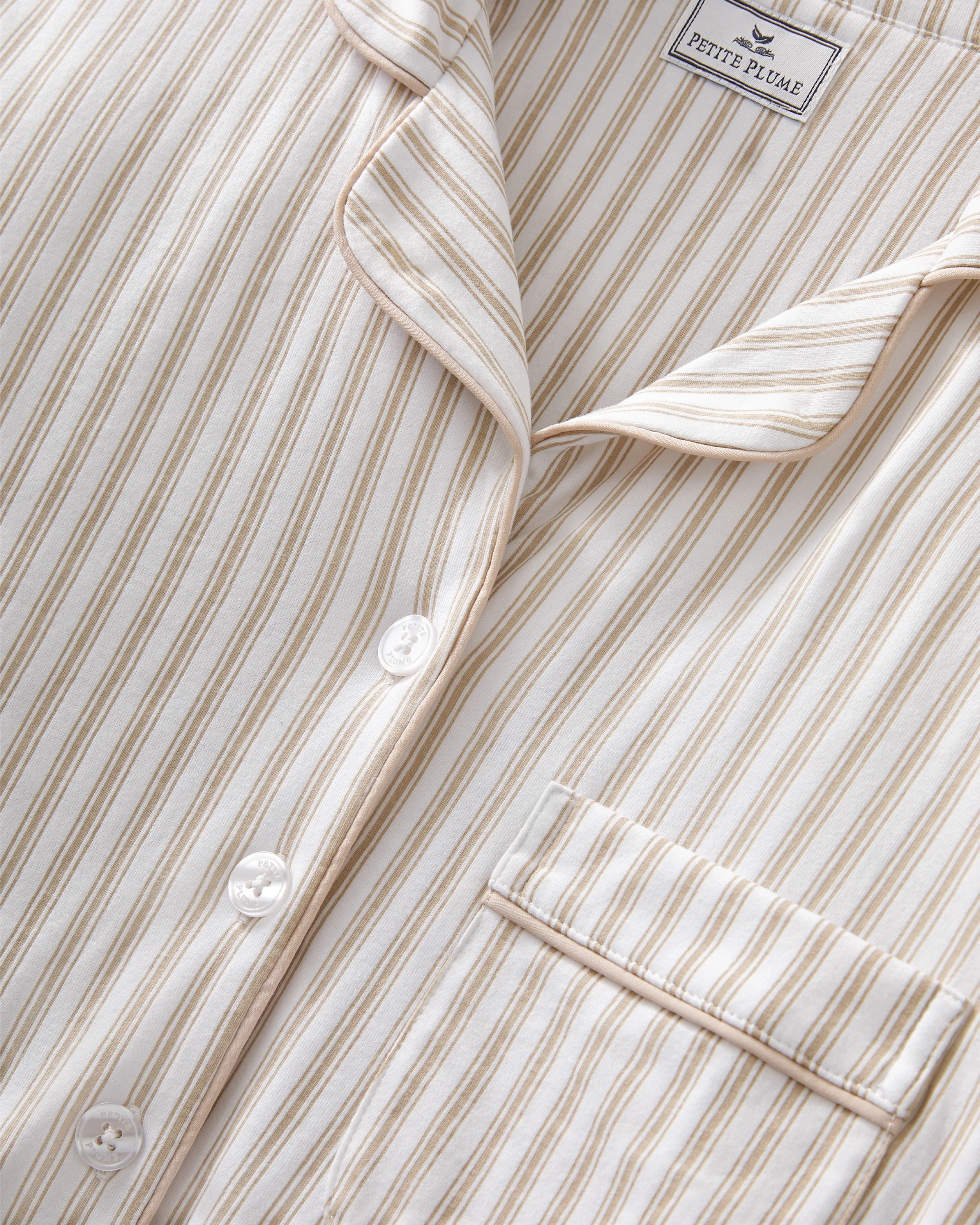 Women's Pima Maternity Nightshirt in Camel Ticking - Image 5