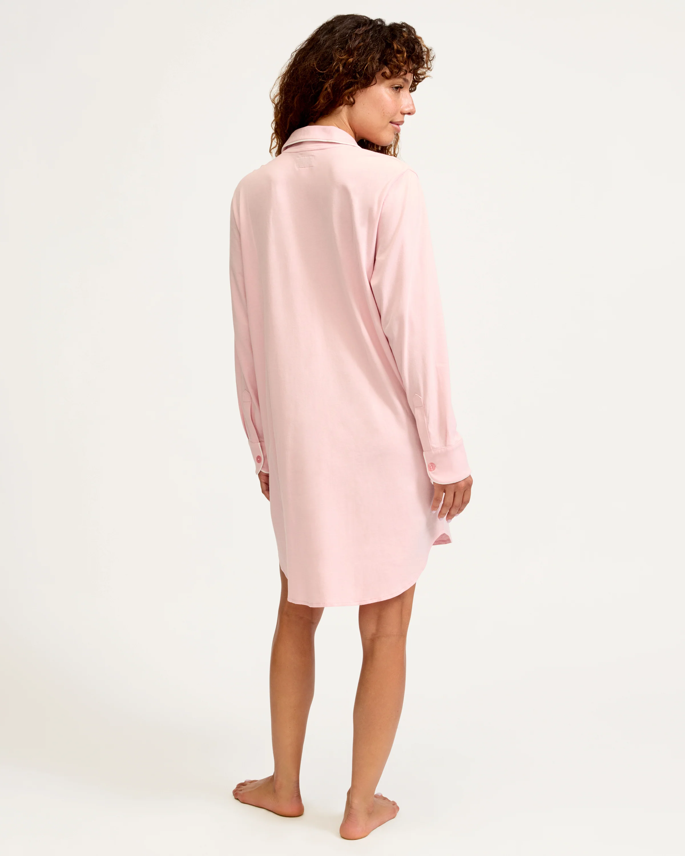 Women's Pima Maternity Nightshirt in Pink - Image 4