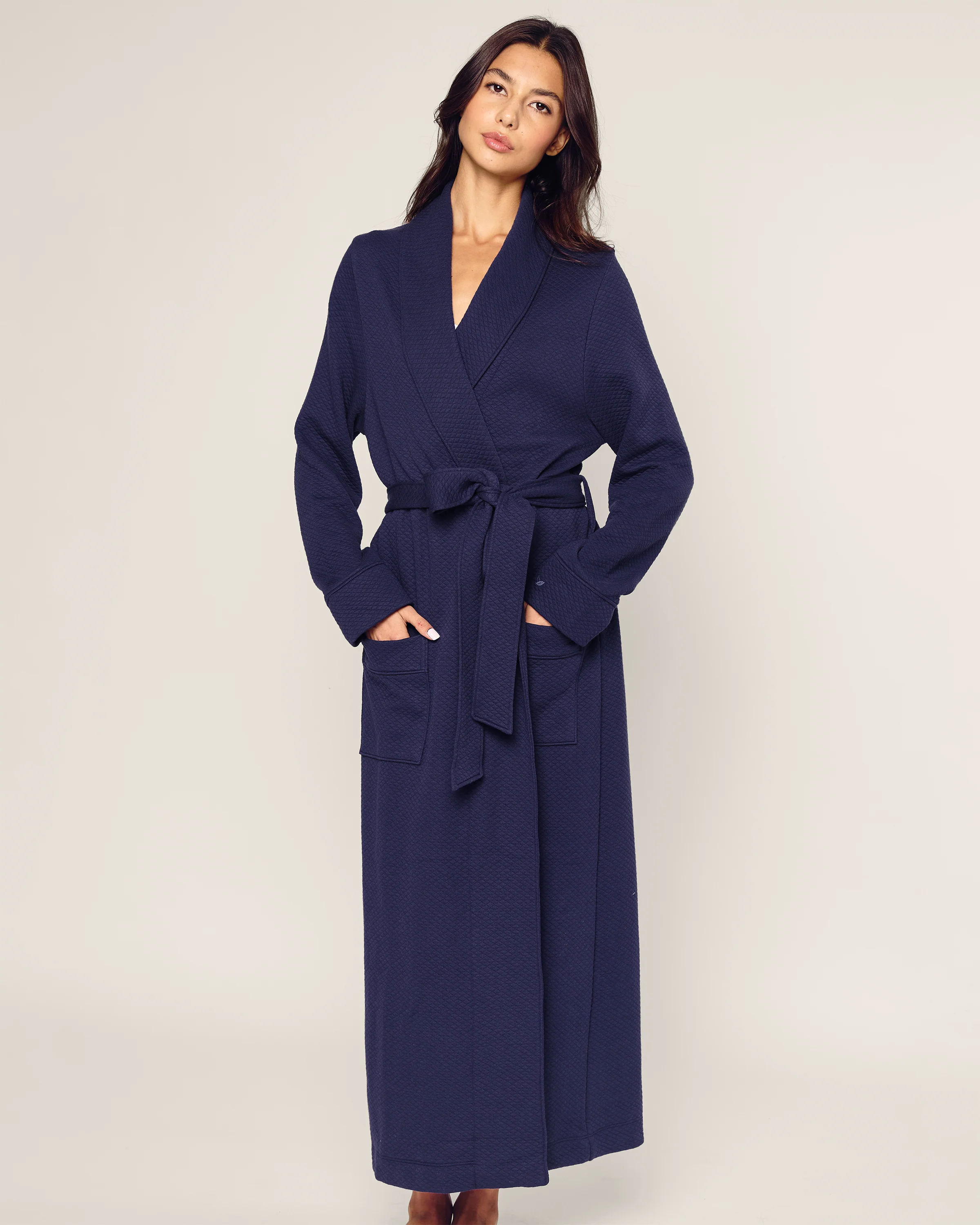 Women's Pima Ophelia Robe in Blue Dusk Jacquard - Image 2