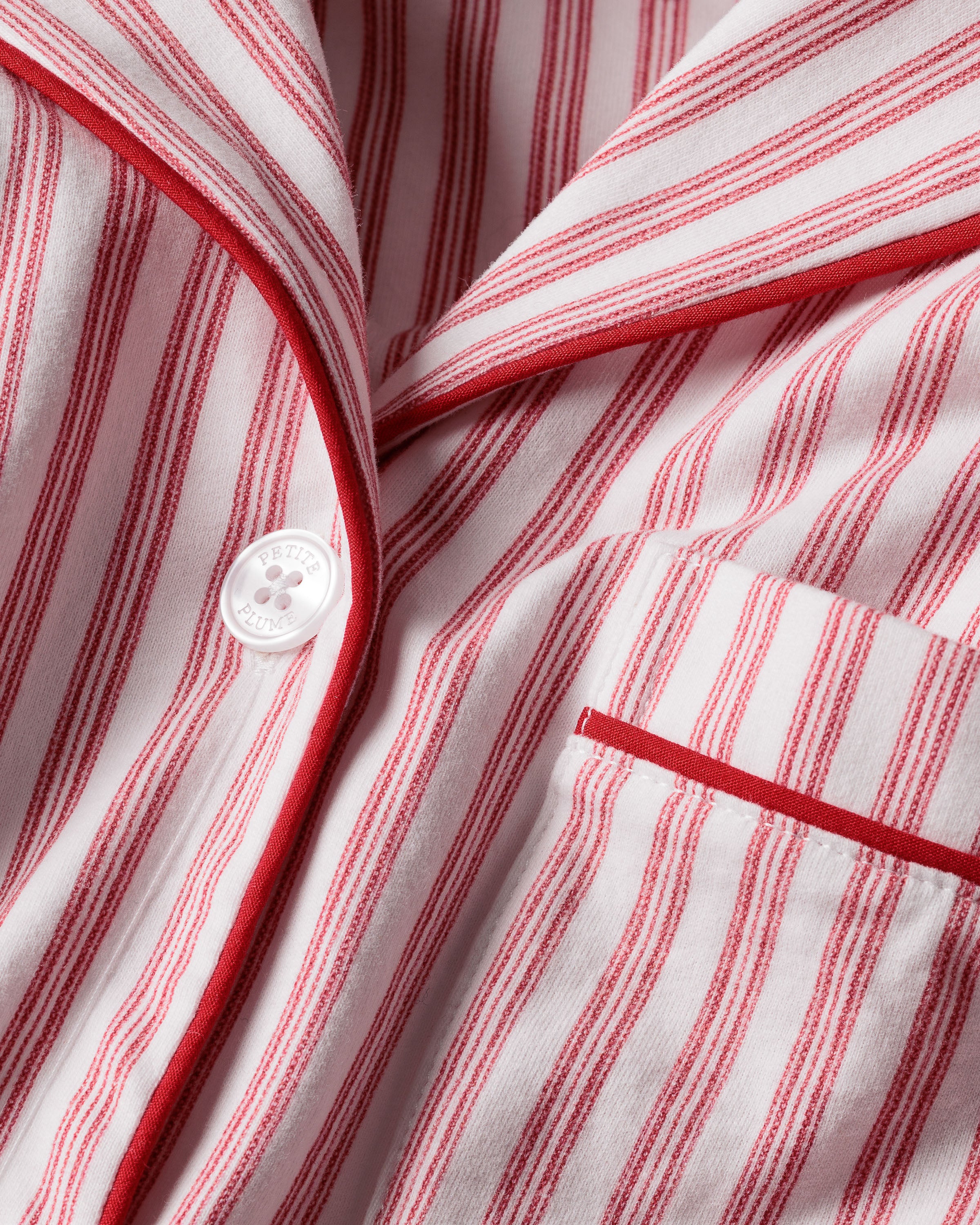 Women's Pima Pajama Set in Antique Red Ticking - Image 6