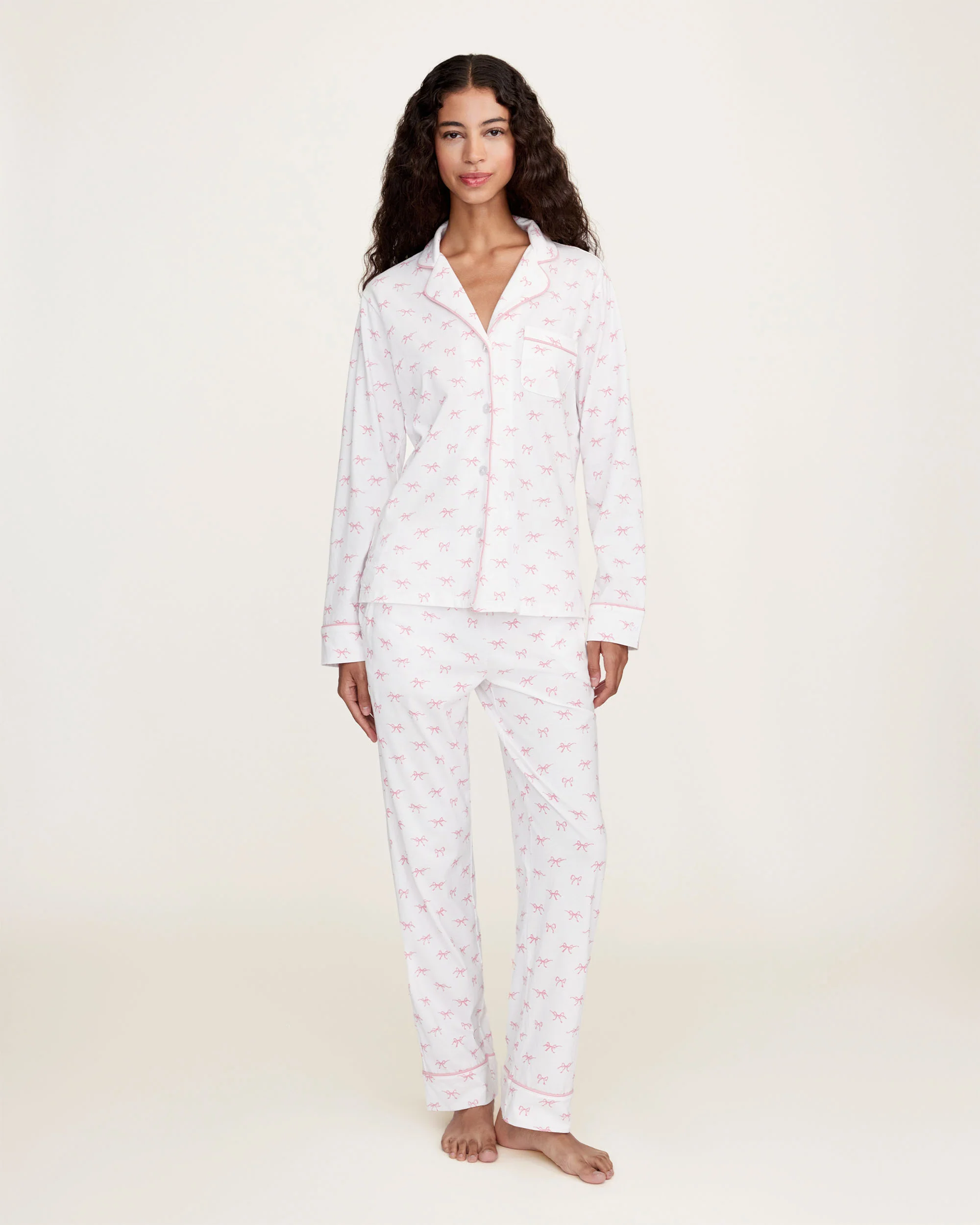 Women's Pima Pajama Set in Blushing Bows