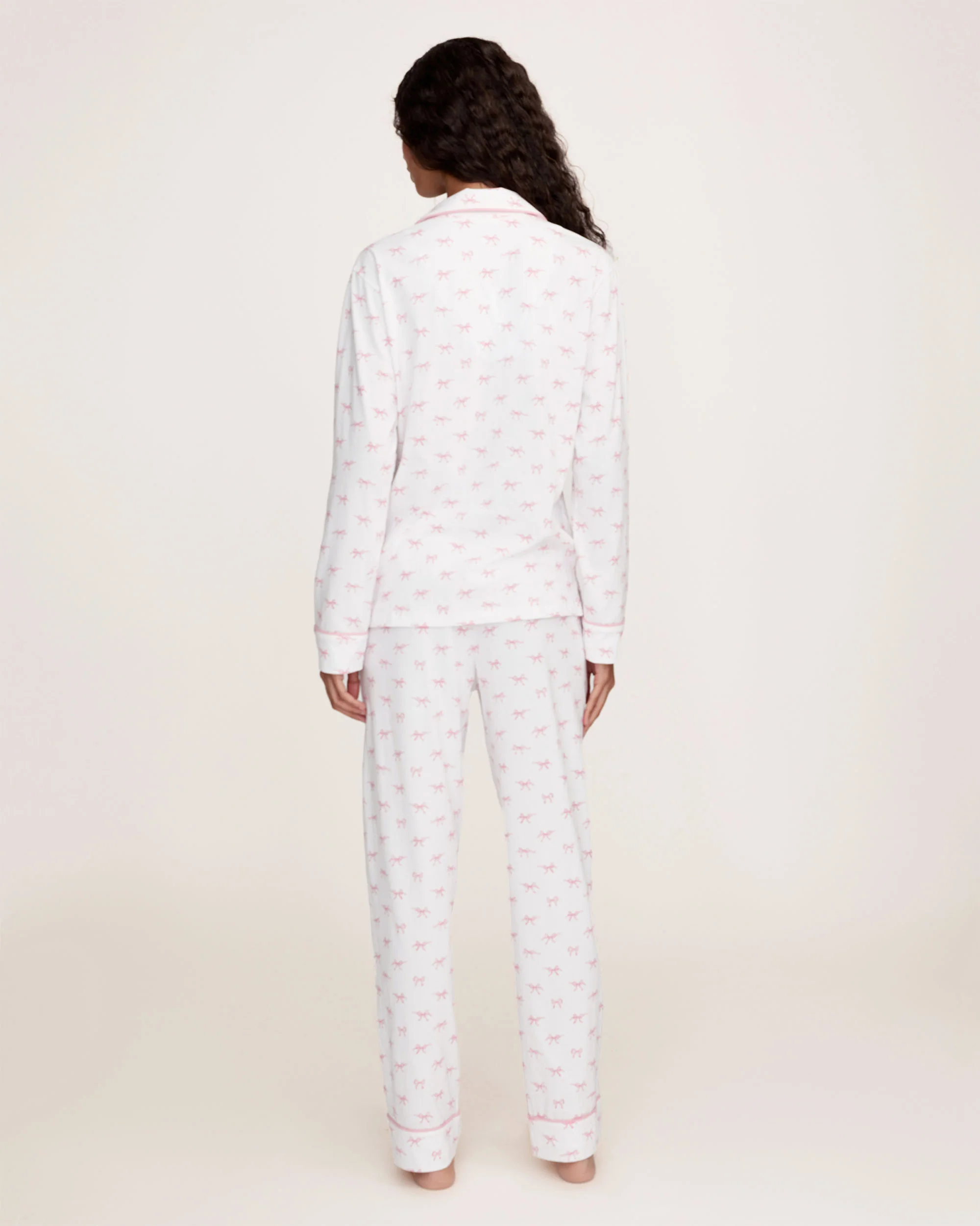 Women's Pima Pajama Set in Blushing Bows - Image 4