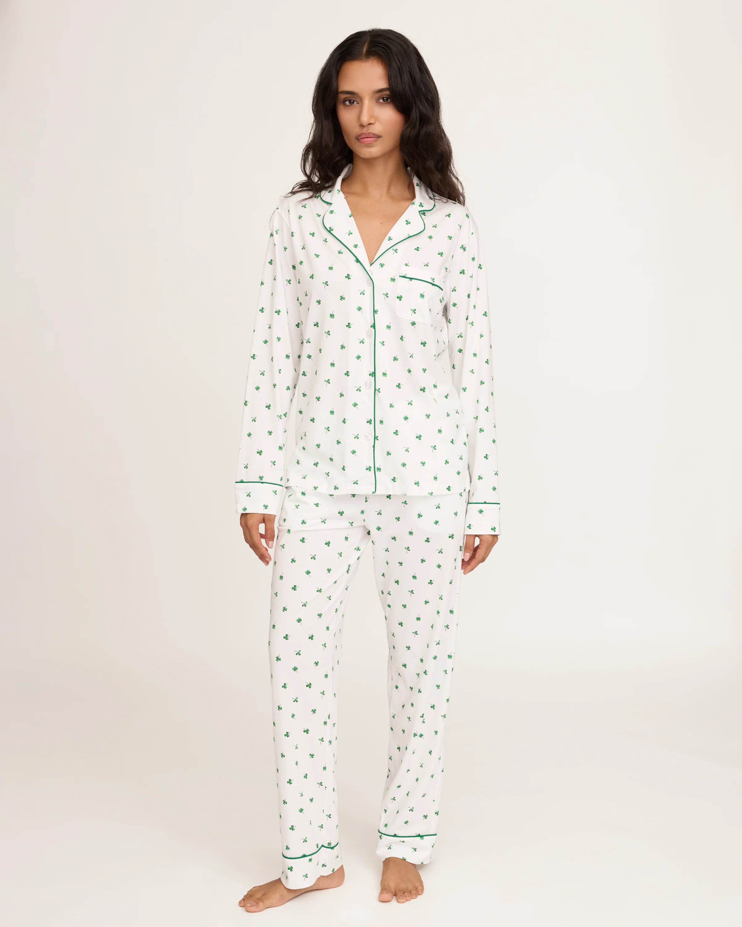 Women's Pima Pajama Set in Shamrocks
