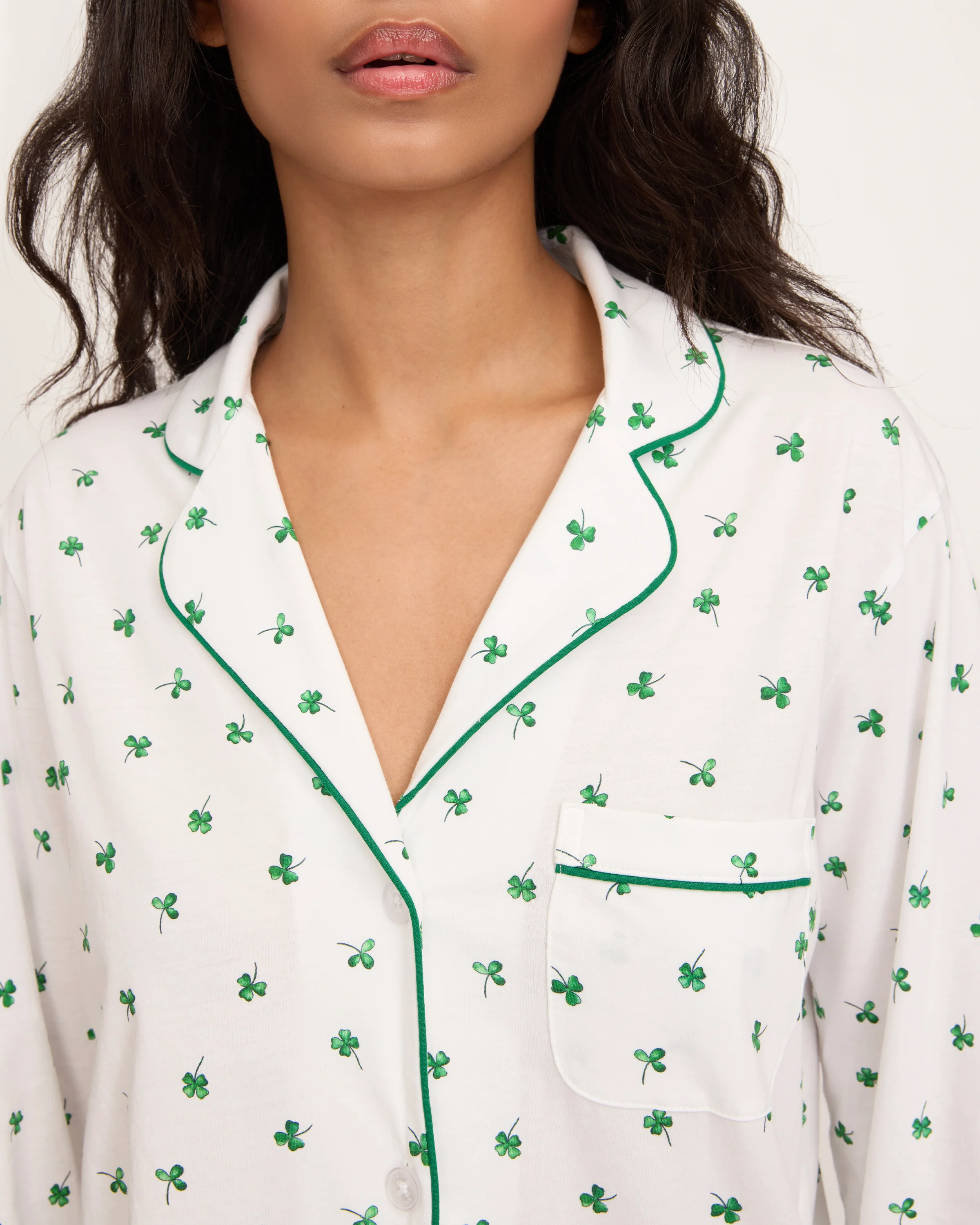 Women's Pima Pajama Set in Shamrocks - Image 2