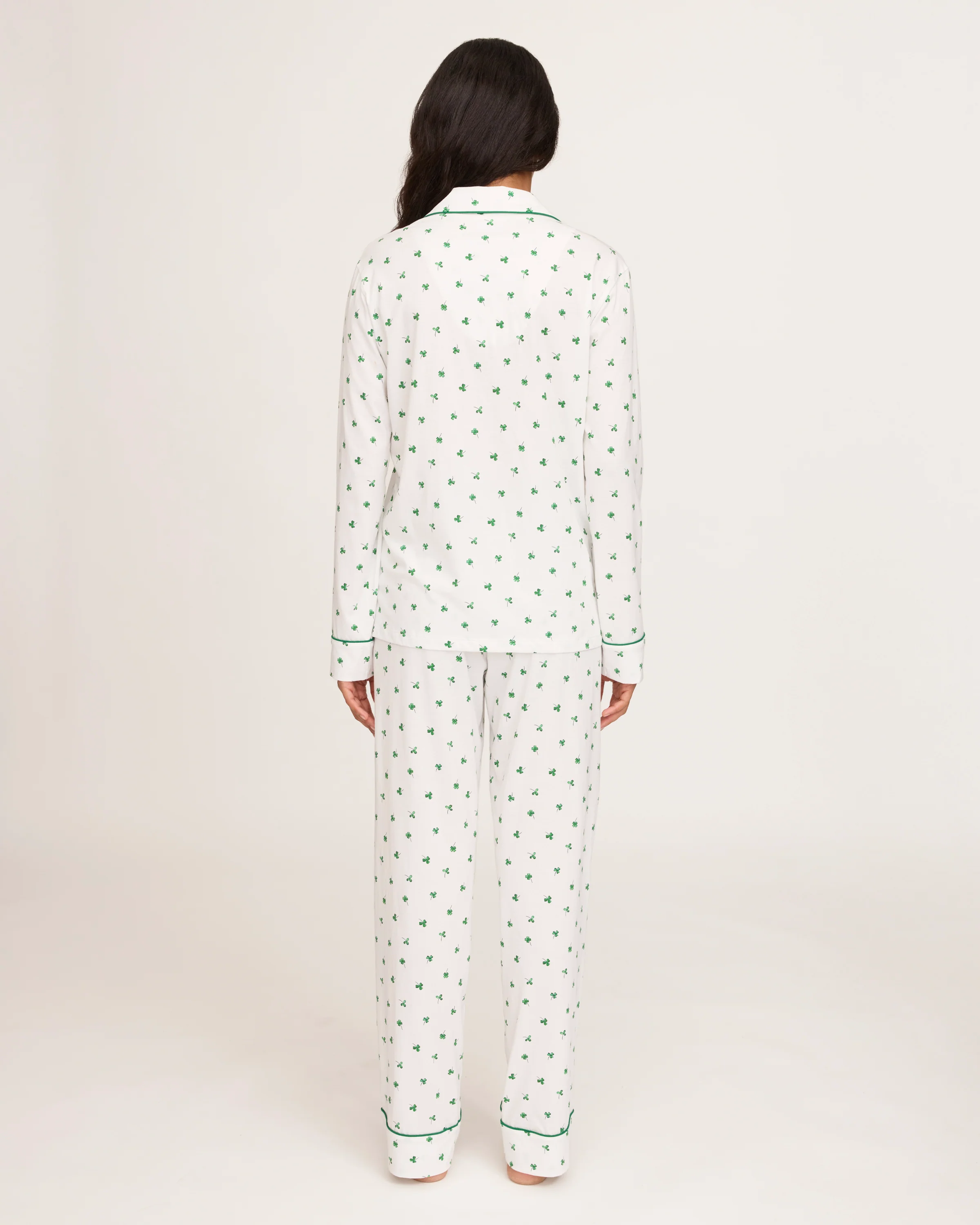 Women's Pima Pajama Set in Shamrocks - Image 4