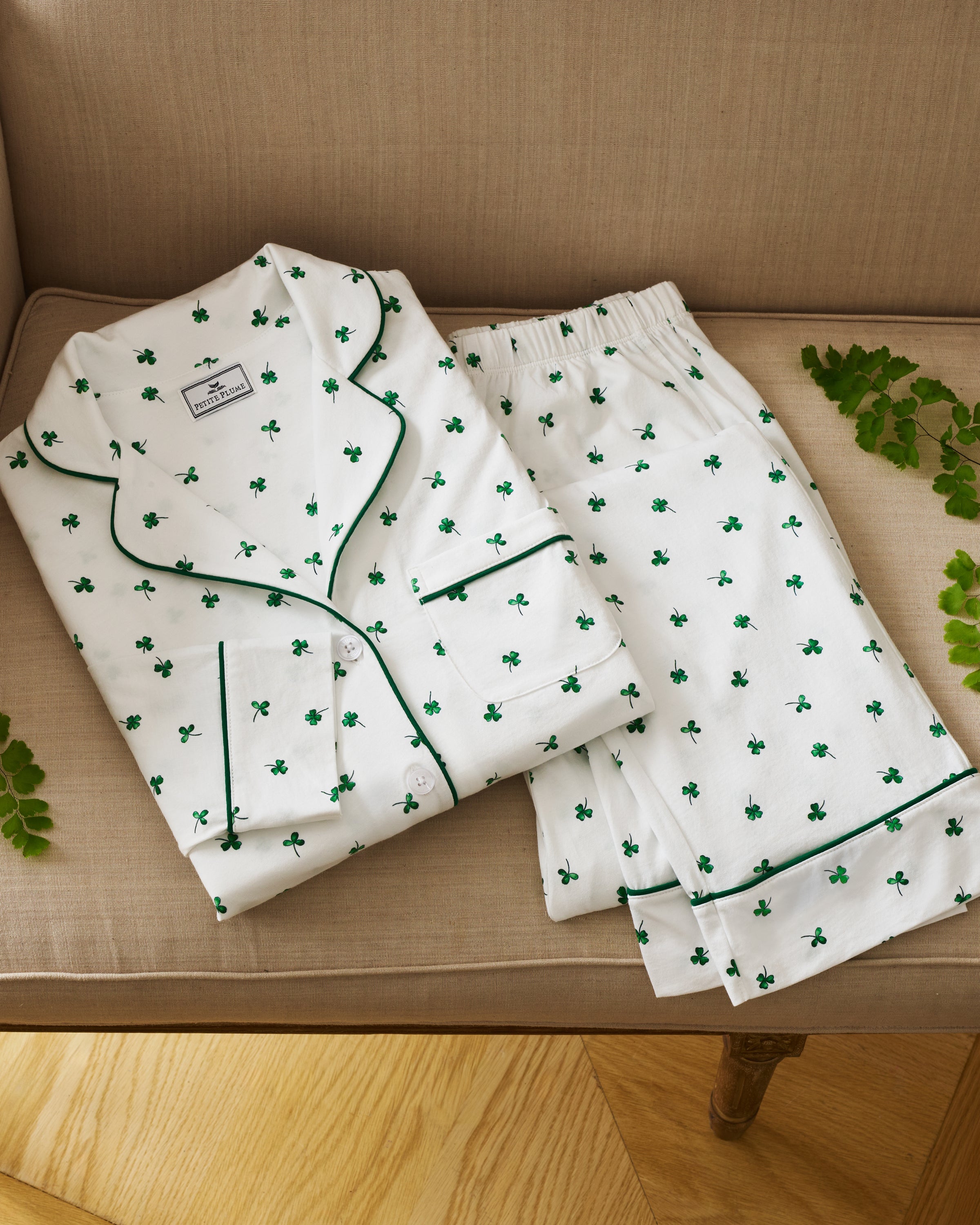 Women's Pima Pajama Set in Shamrocks - Image 5