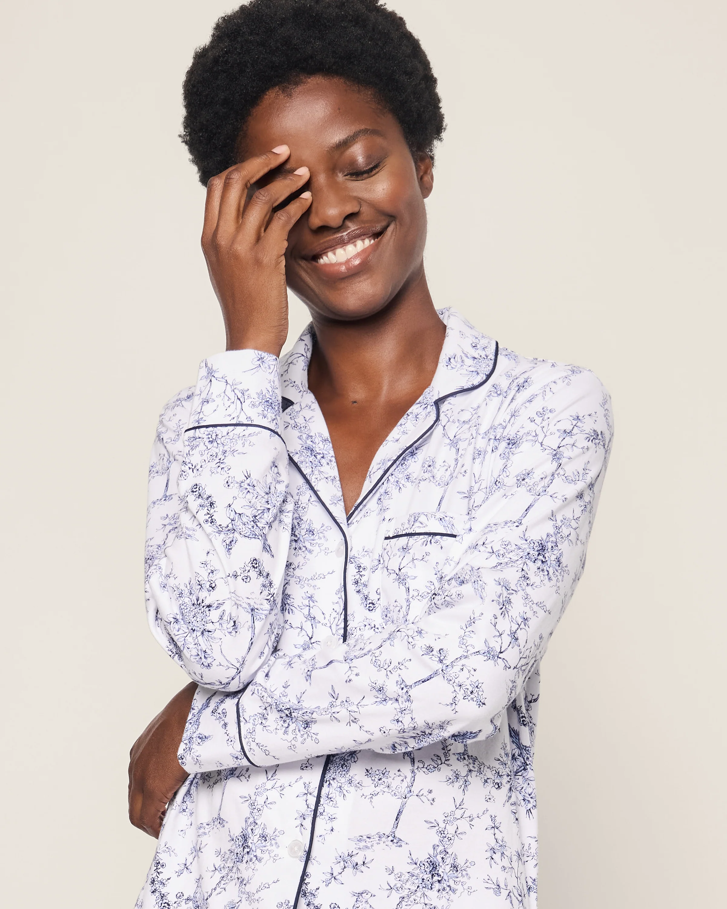 Women's Pima Pajama Set in Timeless Toile - Image 4