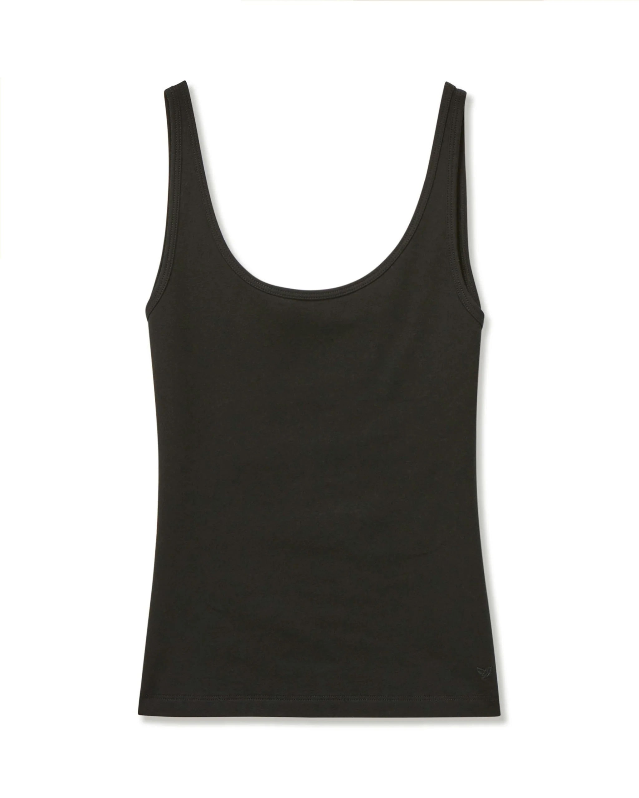 Women's Pima Scoop Tank in Black - Image 6